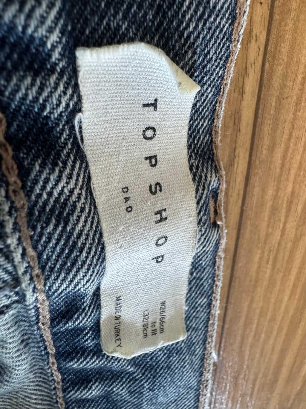 Topshop „Dad“ Jeans – W26/L32 (EU 36) – Mid-Blue – Sehr guter Zustand