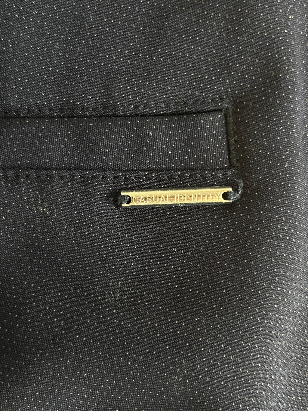 Comma Casual Identity Joggers – Navy, Micro-dot, Size 40, Good Condition