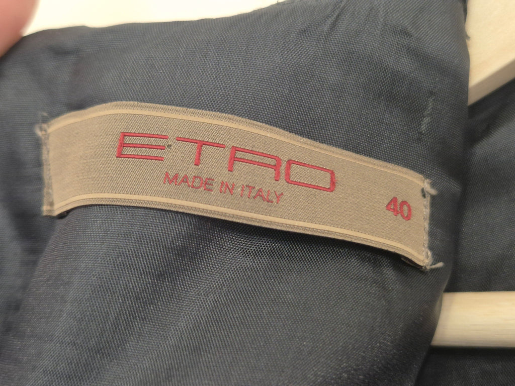 Etro Jacquard Kleid, Wolle-Seide, IT 40, Blumenmuster/Schwarz, Sehr gut
