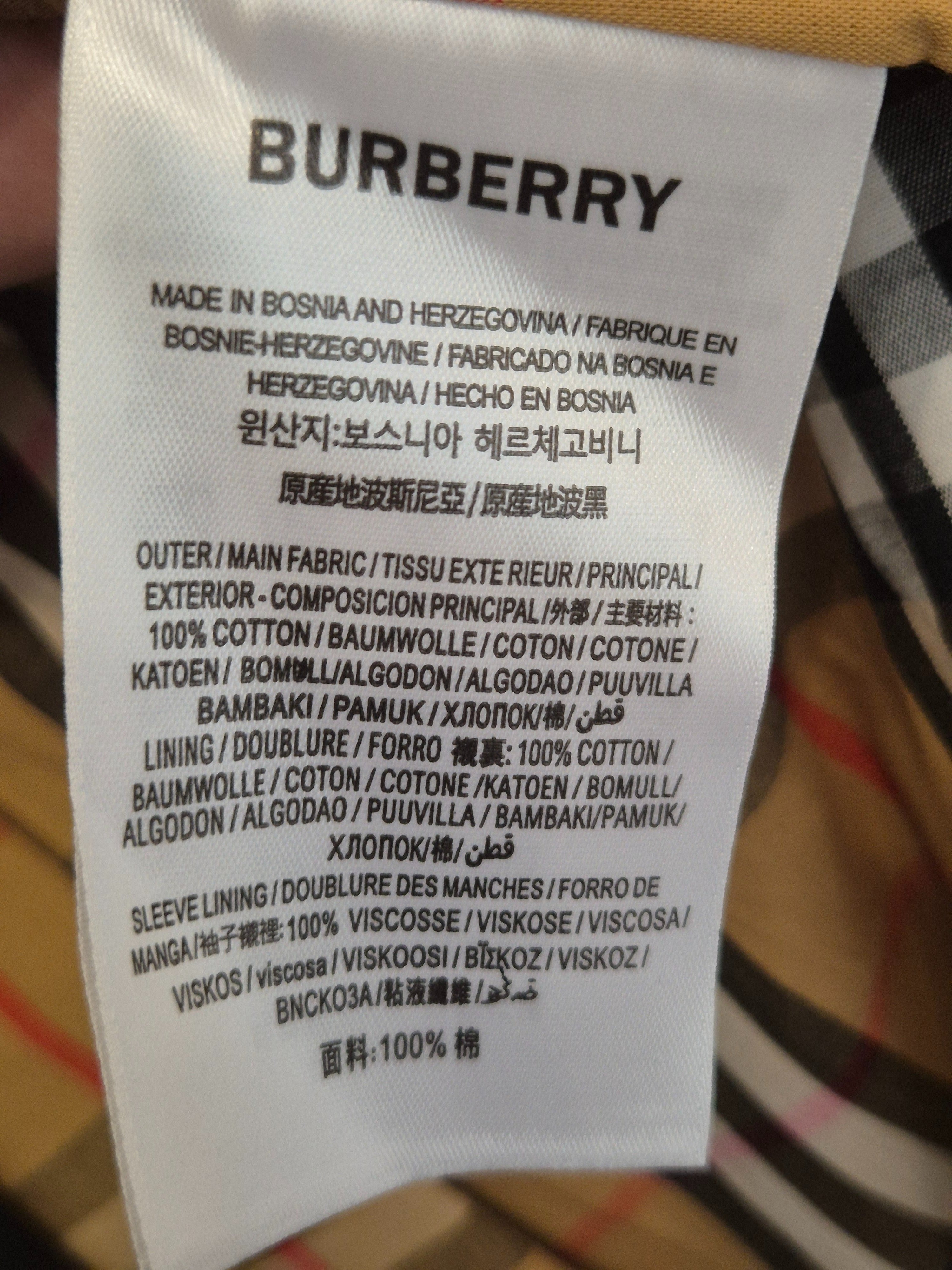 Burberry Kensington Trenchcoat Schwarz IT 44 Baumwolle Gürtel Sehr Gut