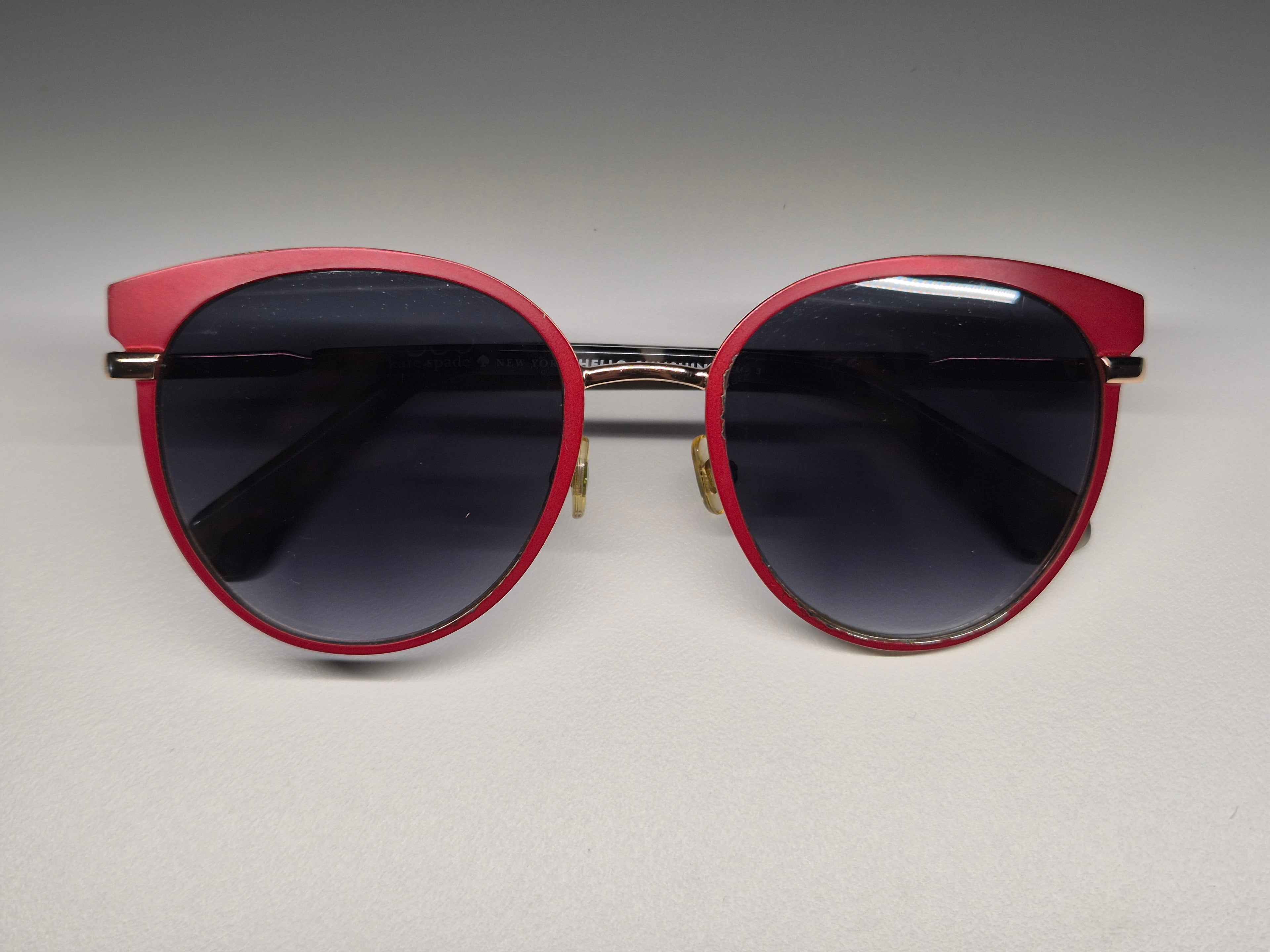 Kate Spade Janalee Sunglasses Red Havana/Grey, 53mm, Case & Cloth, Good Condition