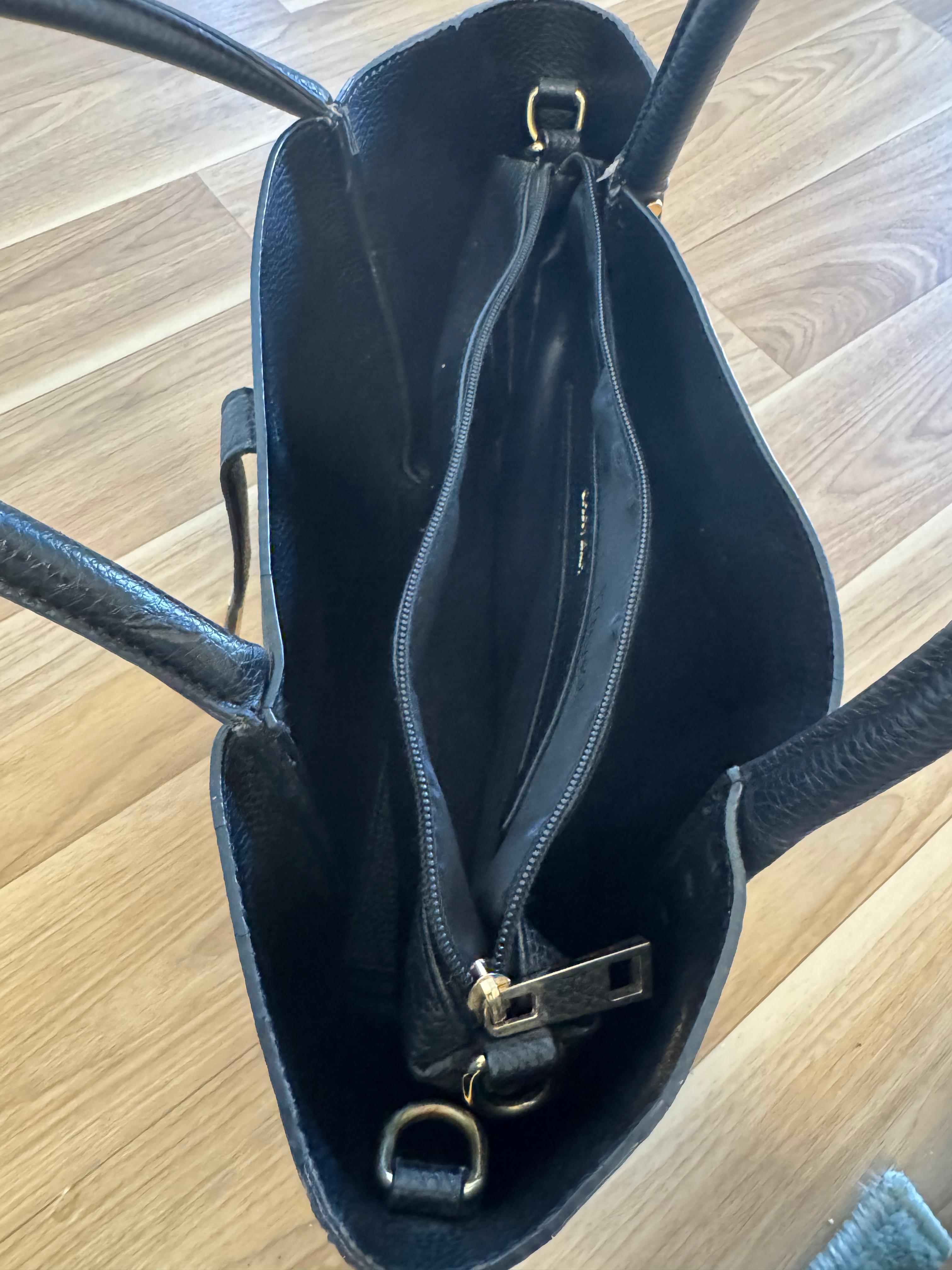 Carvela Black Studded Faux Leather Tote Bag, Medium, Detachable Strap, Used