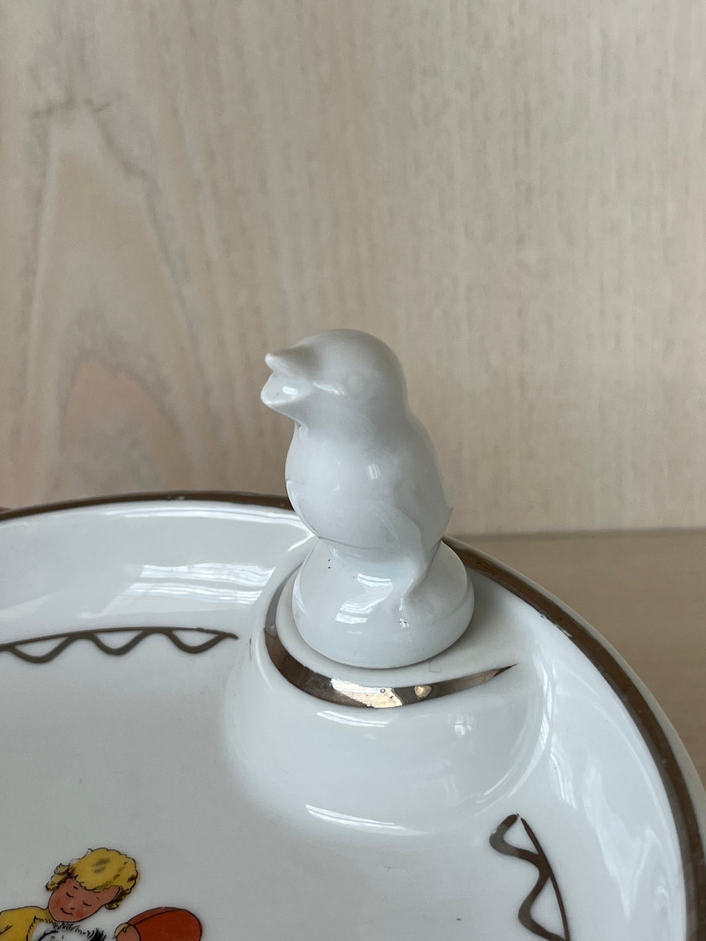Limoges Baby Wärmeschale Vintage | Porzellan, Kindermotiv | Sehr gut | 17,5cm