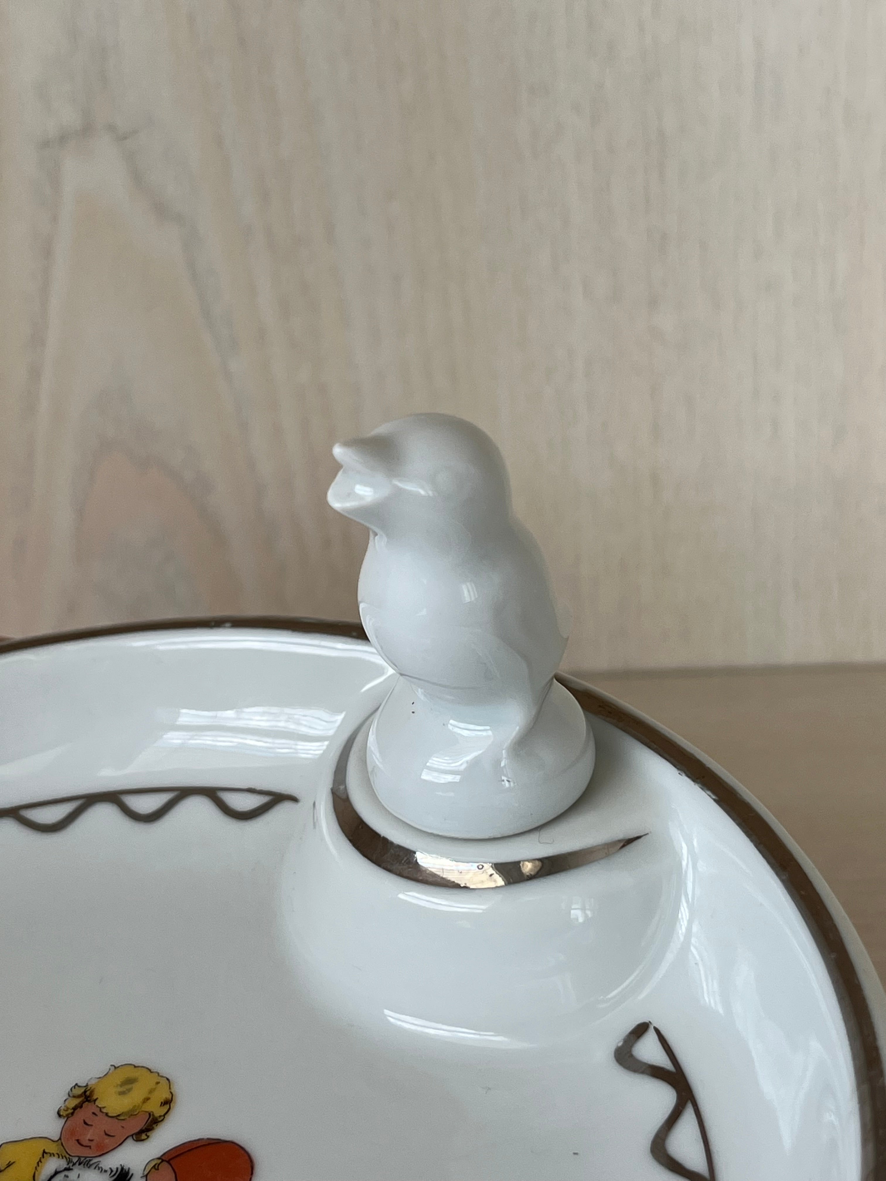 Limoges Baby Wärmeschale Vintage | Porzellan, Kindermotiv | Sehr gut | 17,5cm