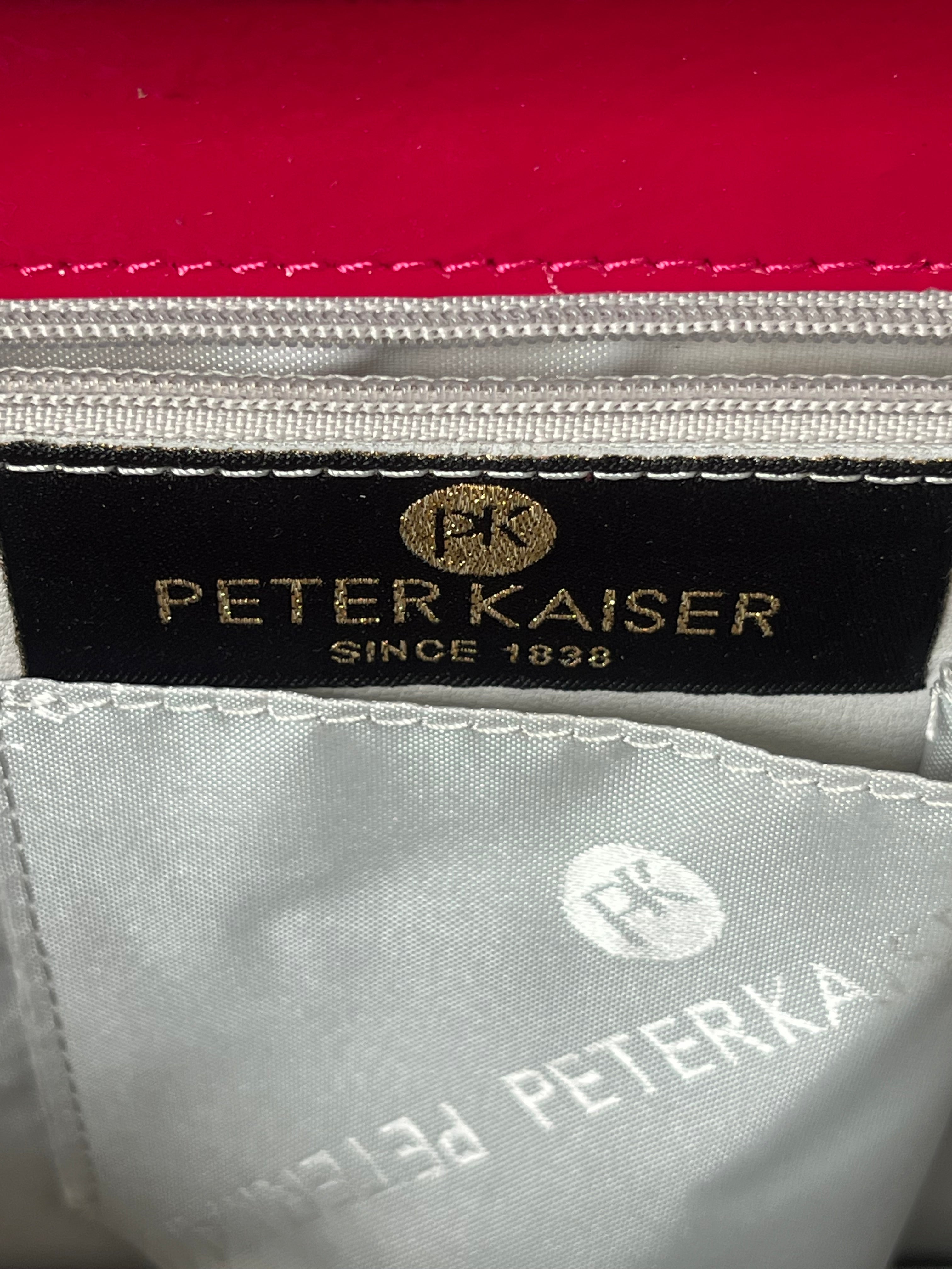Peter Kaiser Magenta Lackleder Schulter-/Clutch-Tasche – Sehr guter Zustand