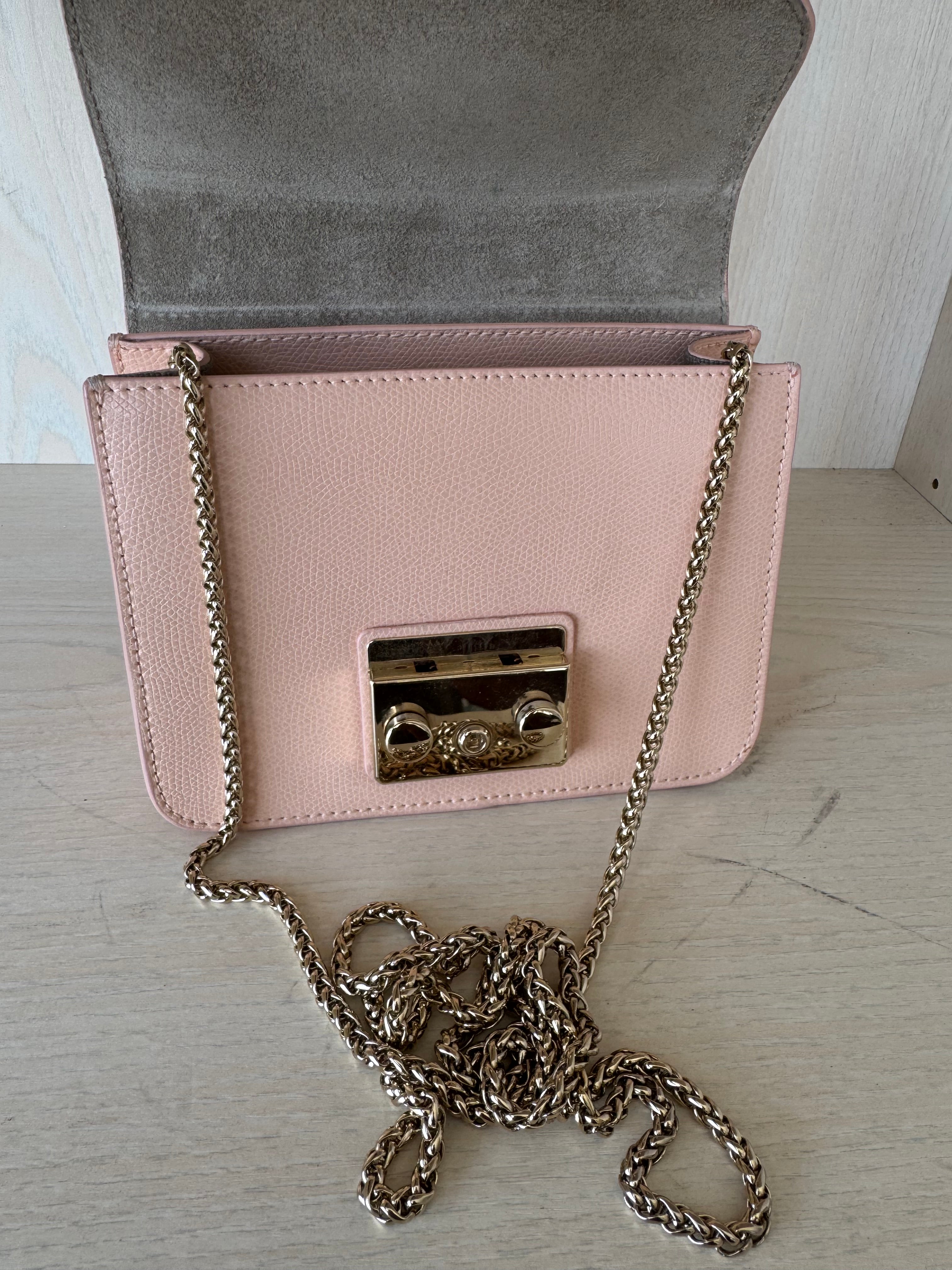Furla Metropolis Mini Crossbody Bag – Leather, Blush Pink, Good Condition