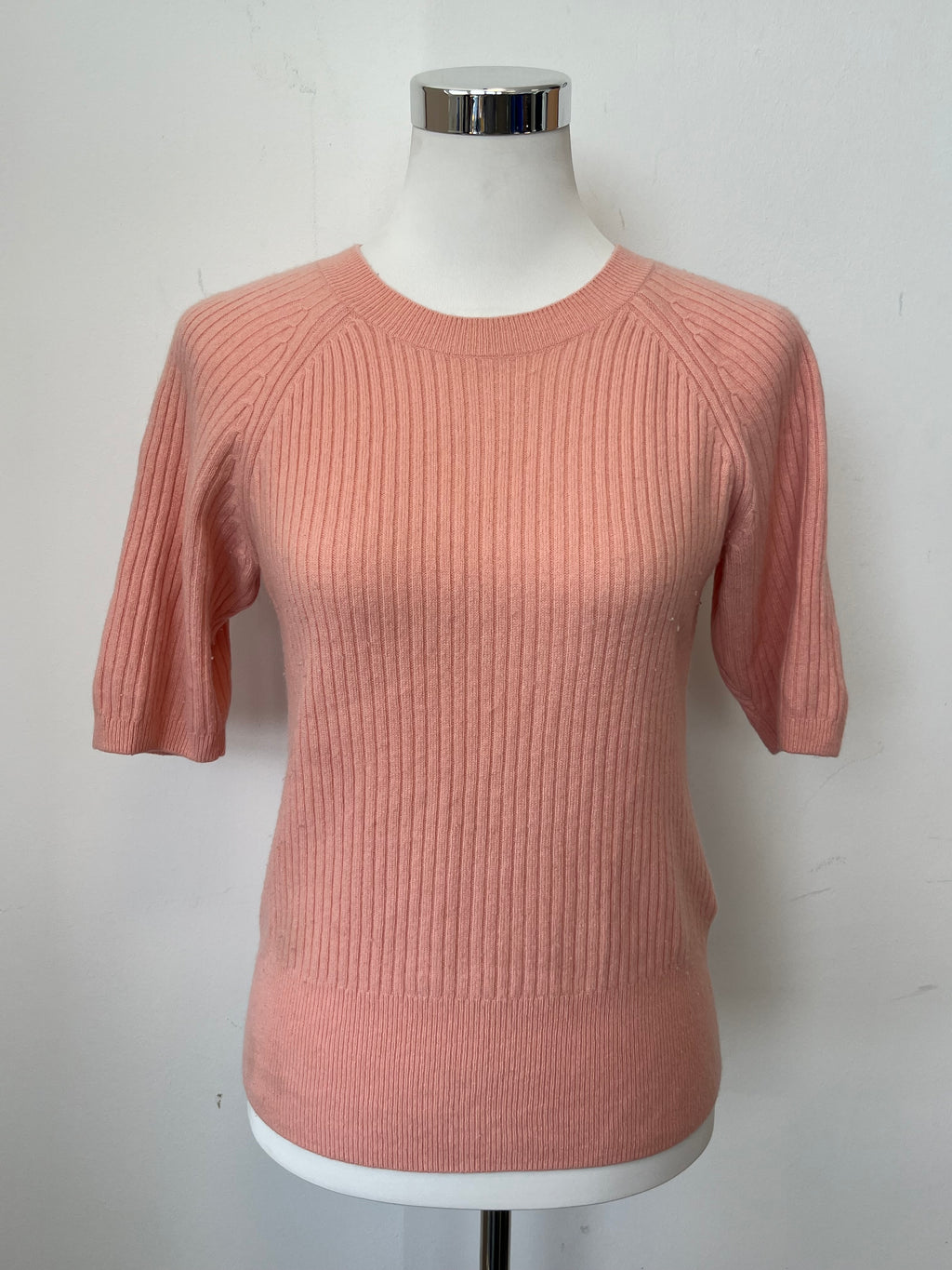 H&M 100% Cashmere Rib-Knit Sweater, Small, Light Pink, Very Good Condition