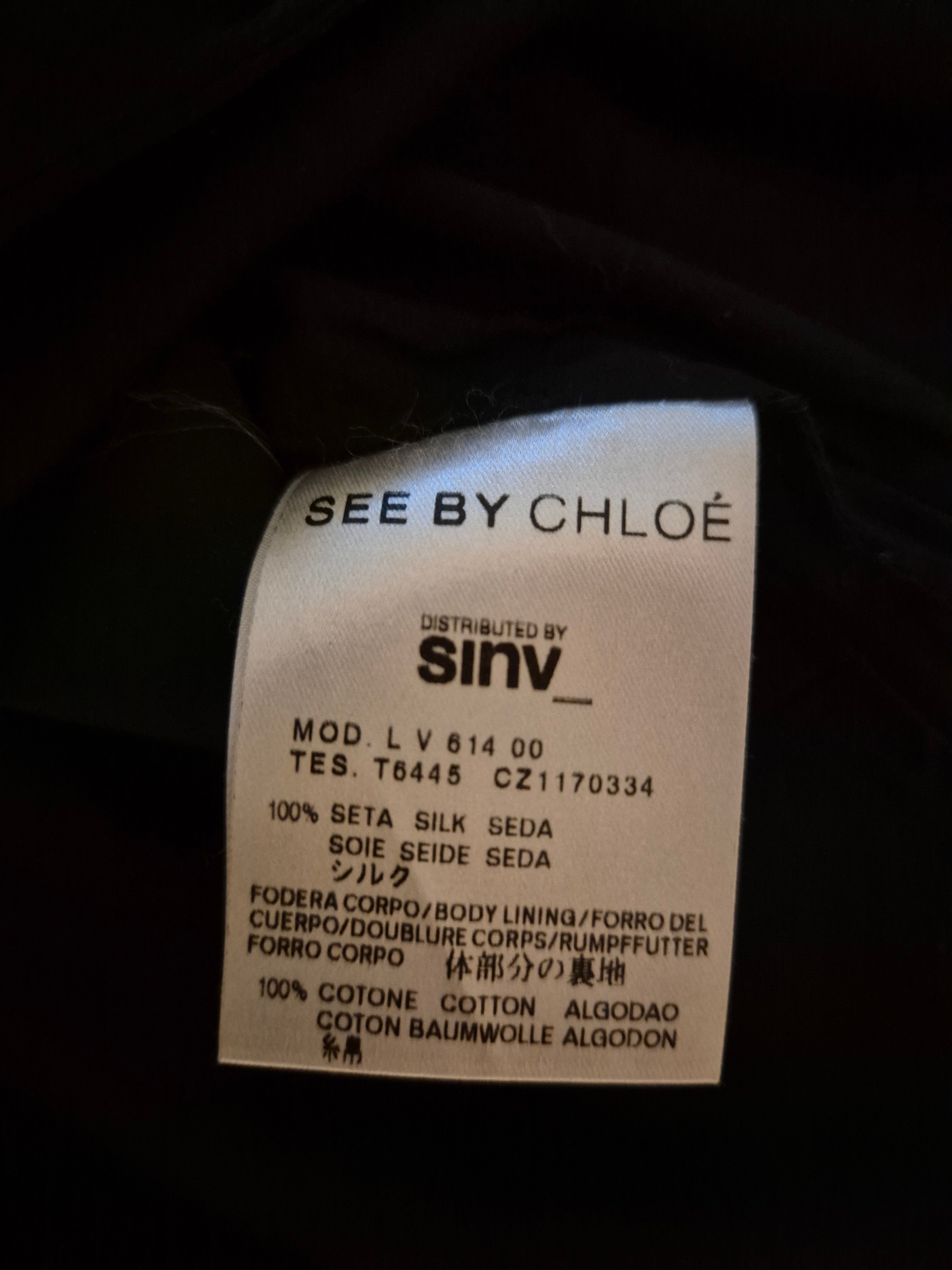 See By Chloé Seiden-One-Shoulder-Kleid, Schwarz, Gr. [XX], Guter Zustand