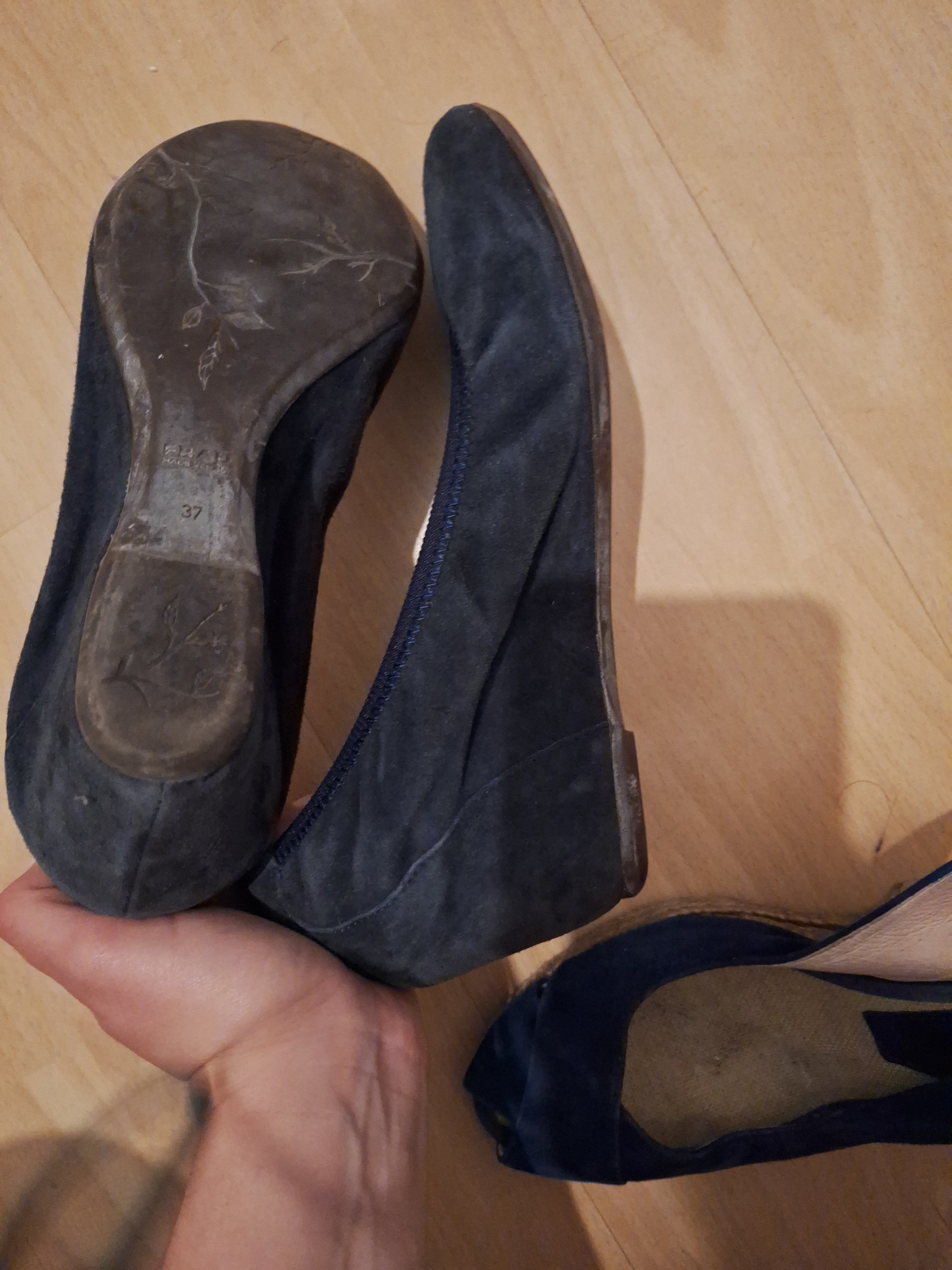 FRAU suede ballet flats black, EU 37 – Made in Italy, good condition