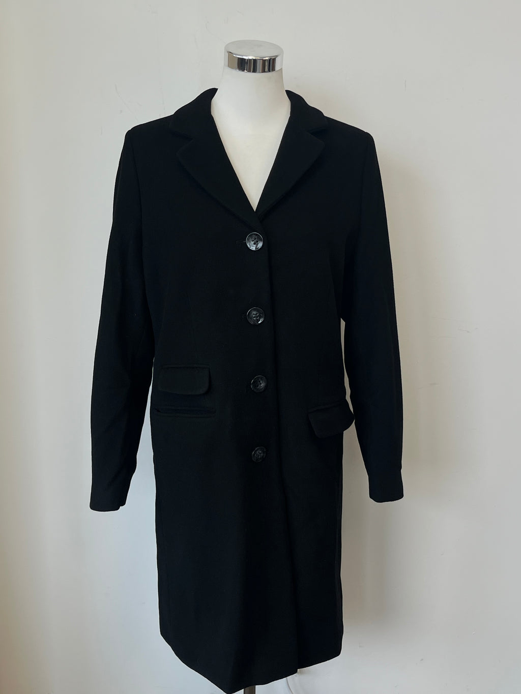 The Newhouse Classic Flauschi Damenmantel Schwarz Wolle Kaschmir Gr. 42 Sehr Gut