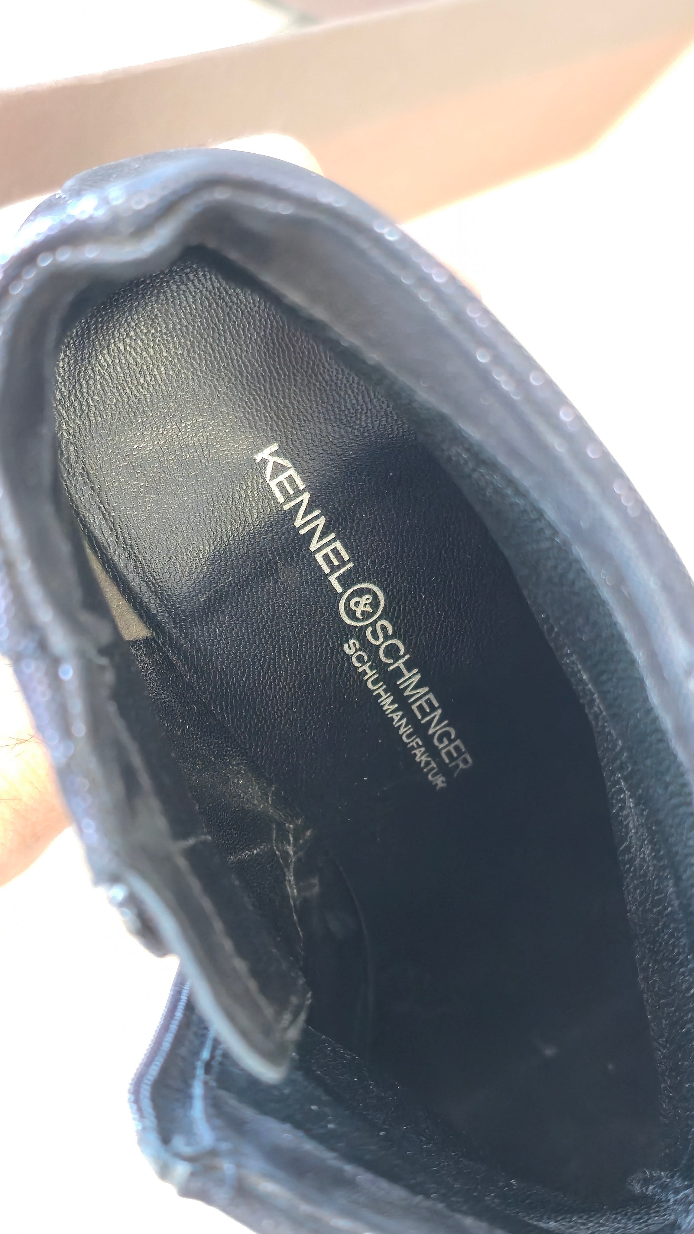 Kennel & Schmenger Keil Stiefeletten | 38,5 | Schwarz Veloursleder | Gut | Box