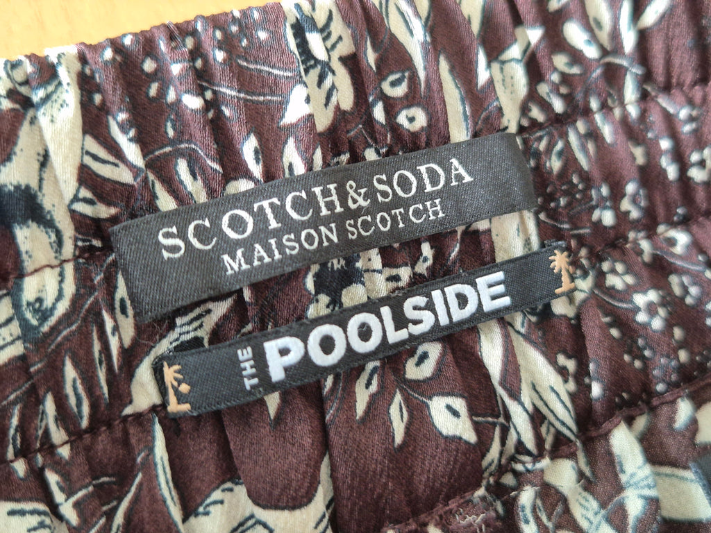 Scotch & Soda Poolside Hose, floral, Braun, Gr. S, sehr gut