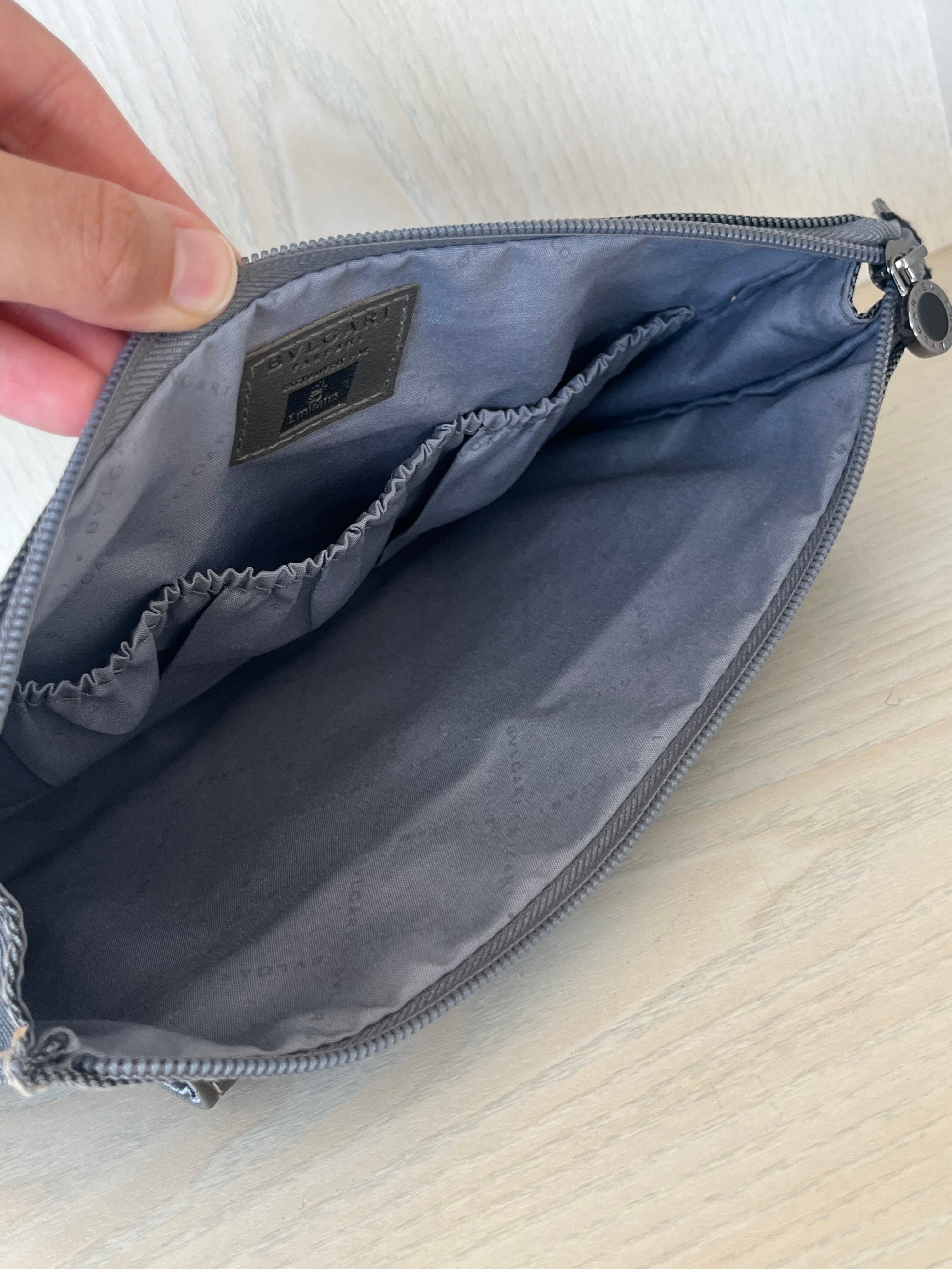 BVLGARI × Emirates Amenity Kit Pouch – Grey, Medium, Very Good Condition