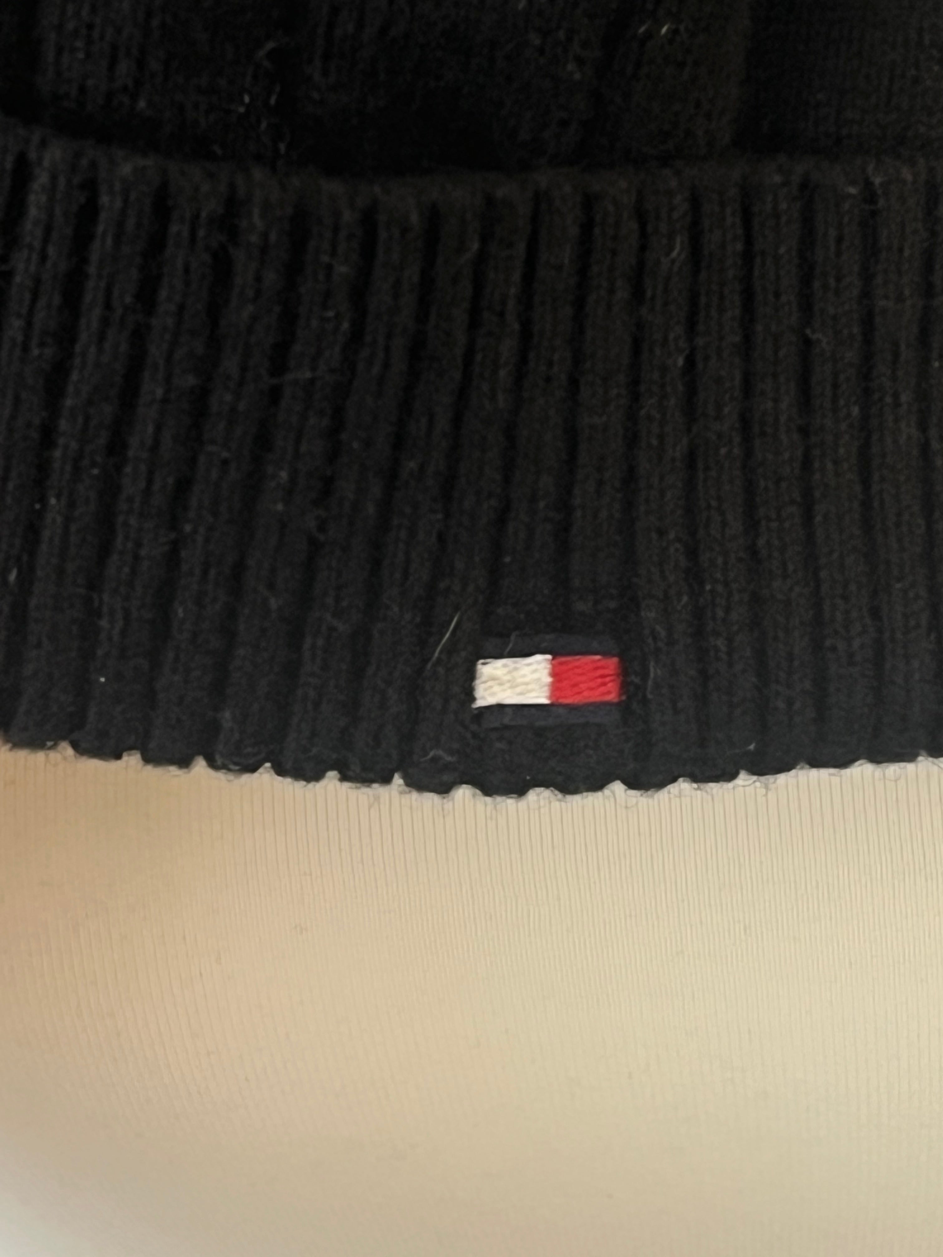Tommy Hilfiger Flag Beanie, Schwarz, Wolle/Baumwolle, Sehr Gut, One Size