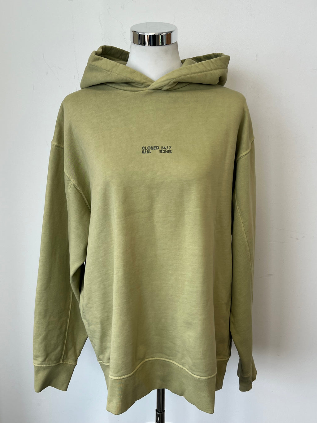 CLOSED 24/7 1978 Unisex Hoodie M Pastellgrün Fleece Sehr Gut