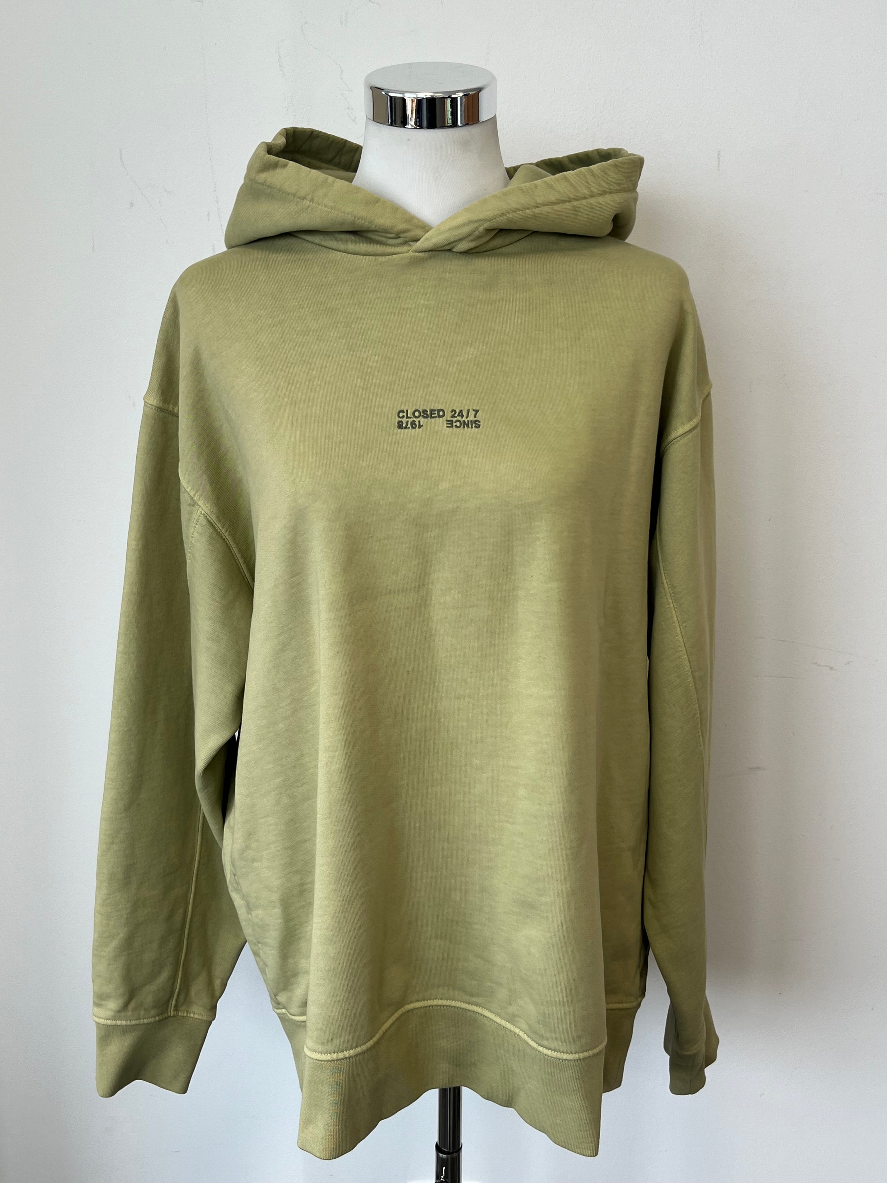 CLOSED 24/7 1978 Unisex Hoodie M Pastellgrün Fleece Sehr Gut