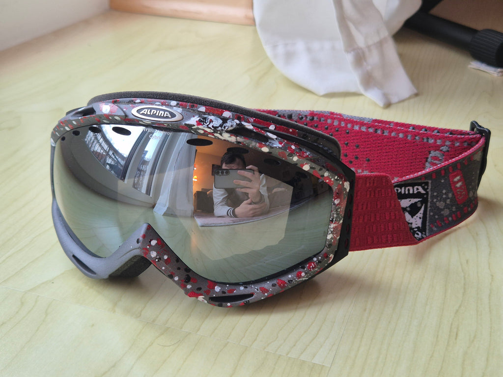 Alpina Cybric HM Ski Goggles, Mirror Lens S3, Black/Red, Good Condition