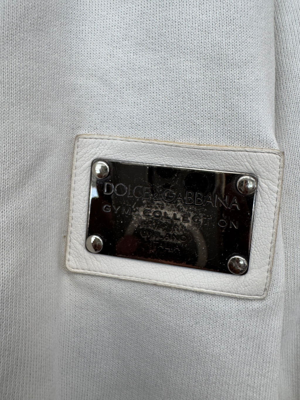 Dolce & Gabbana Track Jacket – Weiß/Braun/Blau, Gr. 50, Zustand: Stark gebraucht