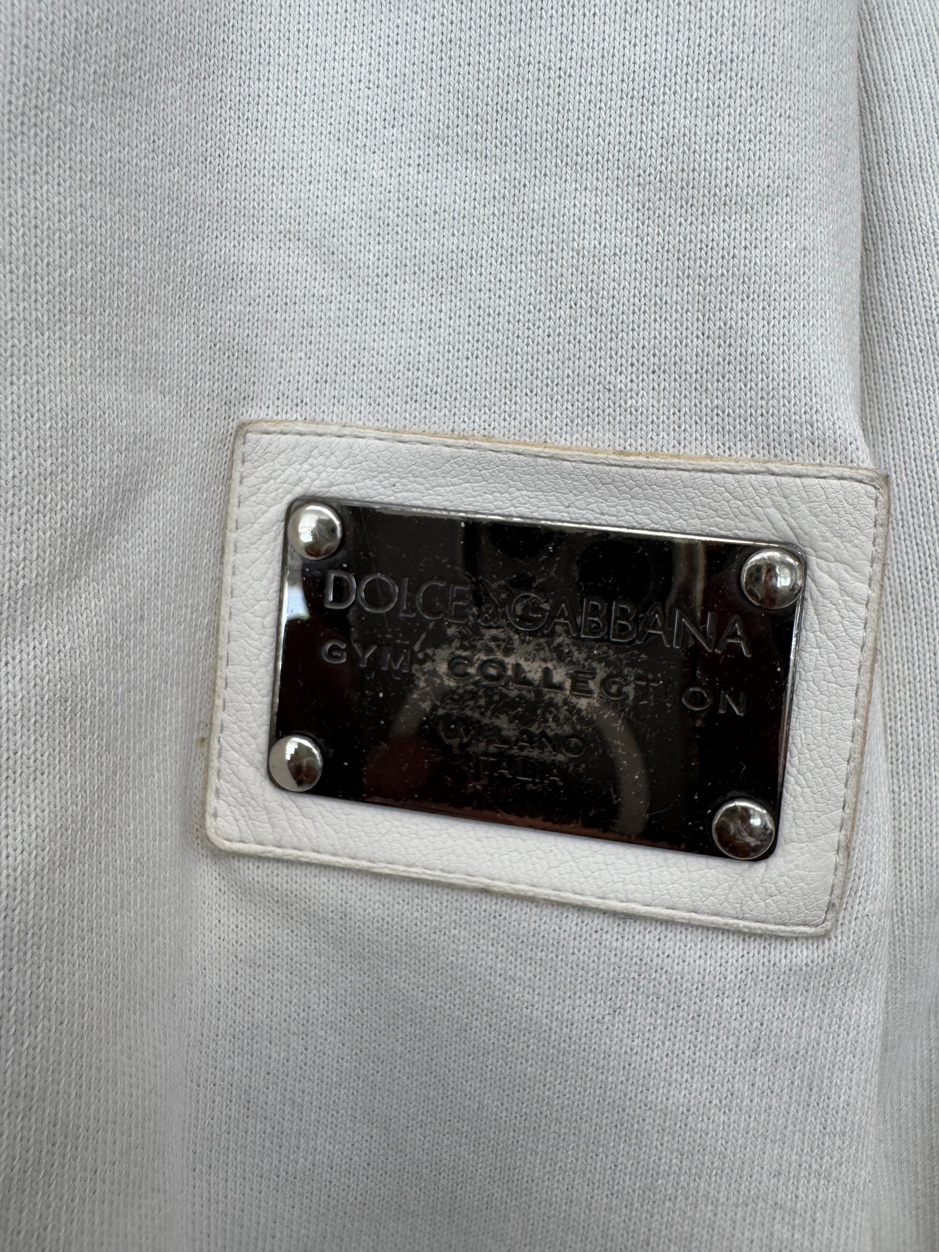 Dolce & Gabbana Track Jacket – Weiß/Braun/Blau, Gr. 50, Zustand: Stark gebraucht
