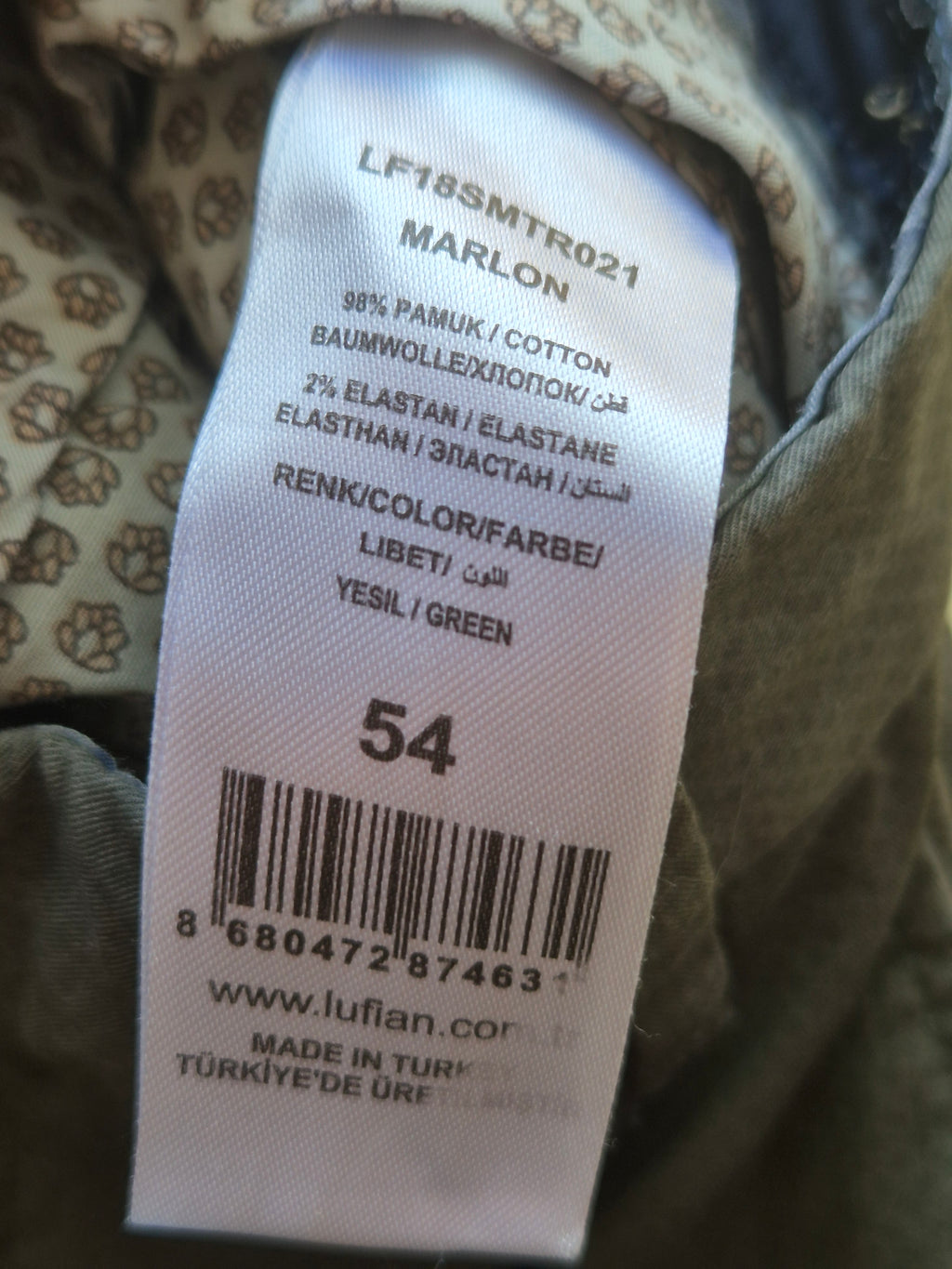 Lufian Elegant Herren Chino Dunkelgrau Gr. 54 Zustand Gut