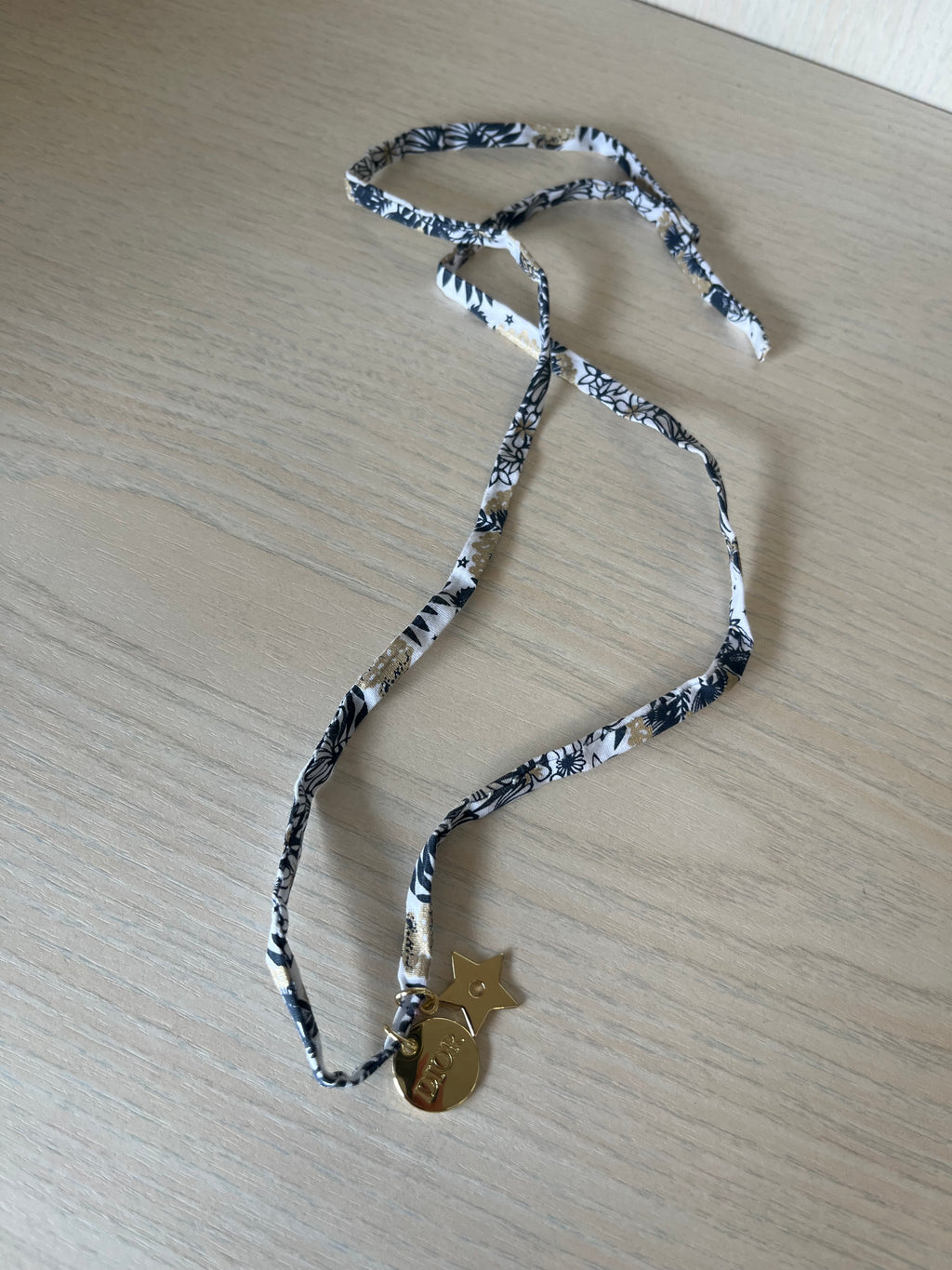 Dior Golden Star Charm Necklace/Bracelet, Navy/Gold, One Size, Very Good