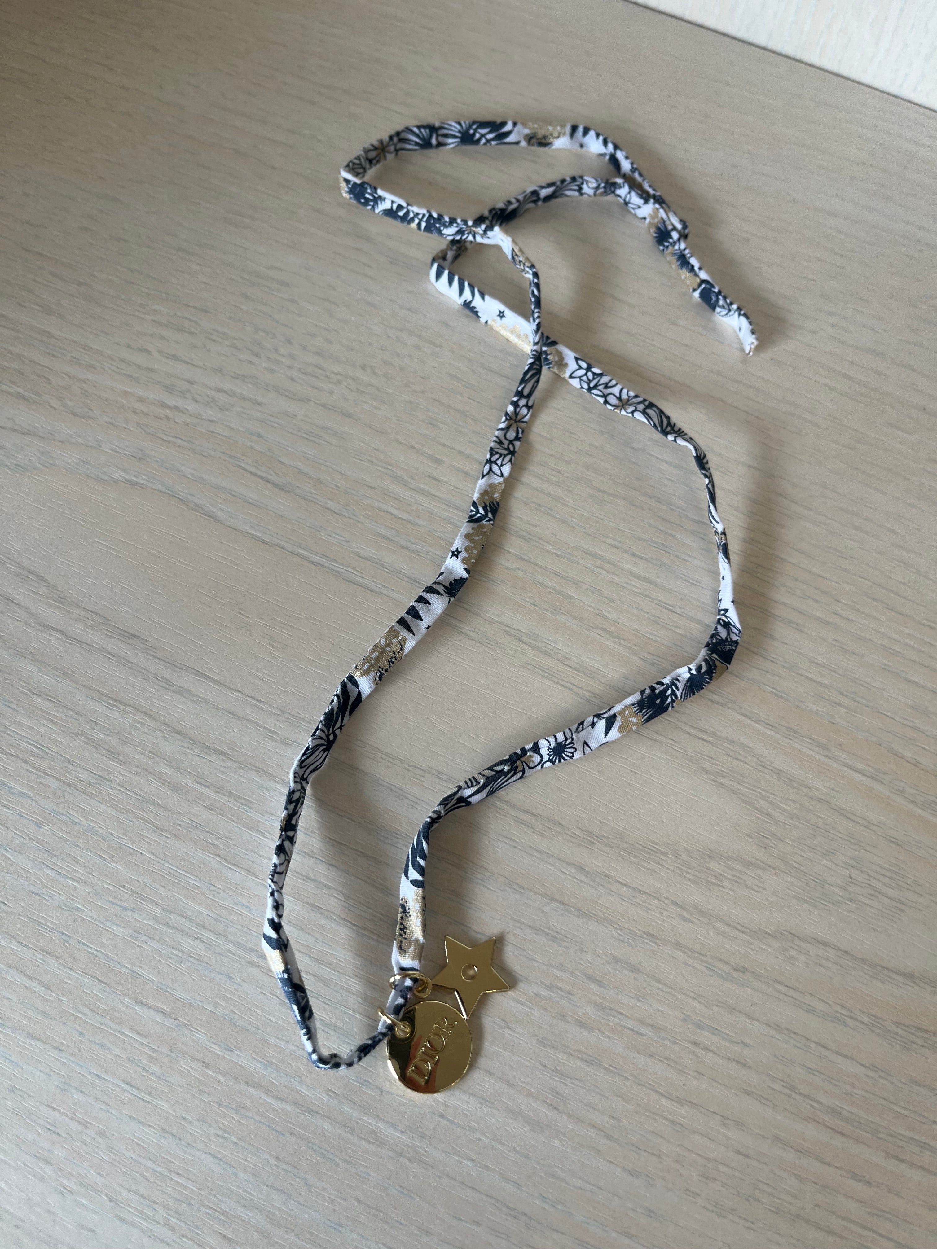 Dior Golden Star Charm Necklace/Bracelet, Navy/Gold, One Size, Very Good