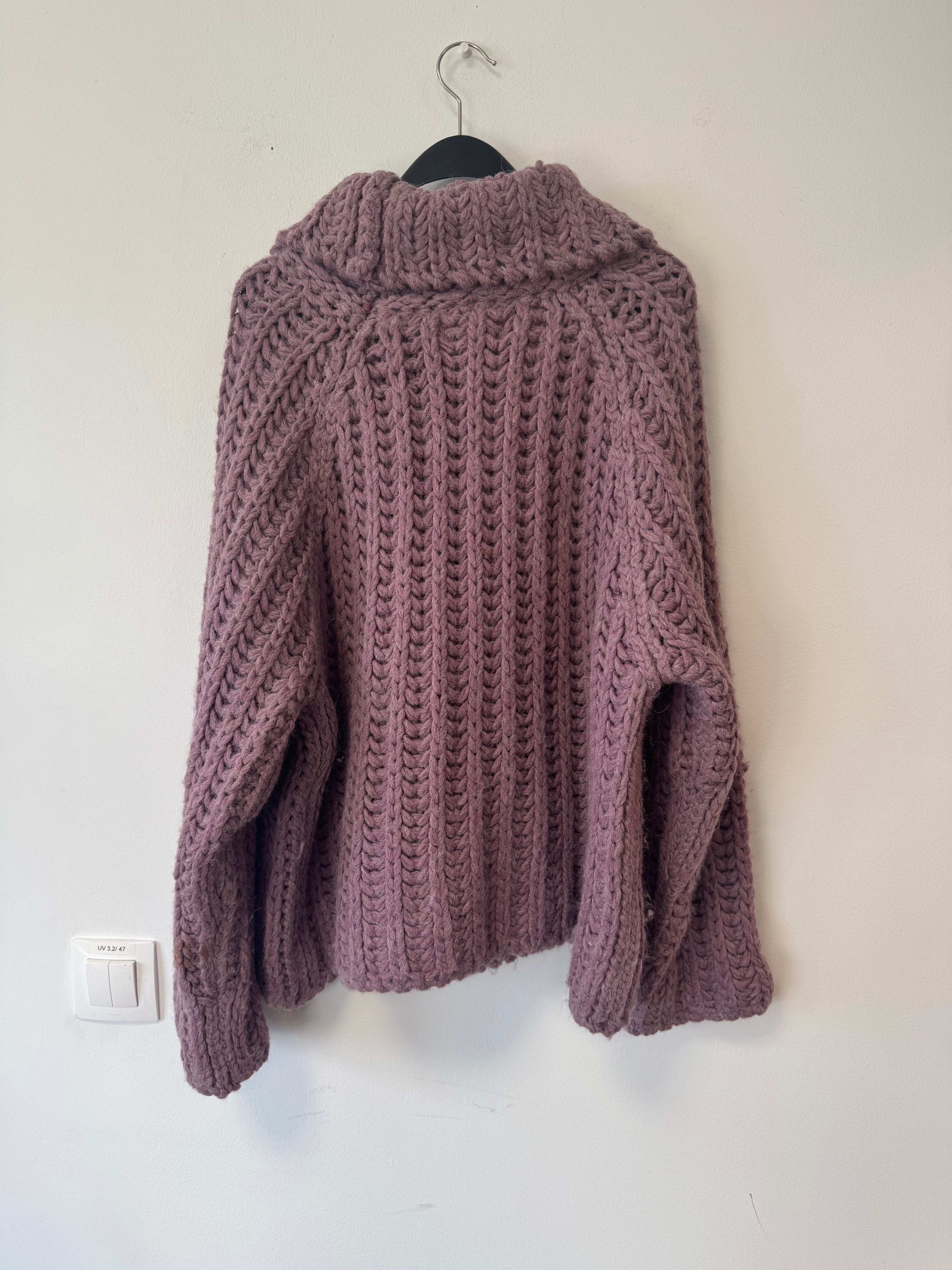 Blaumax Chunky Woll-Alpaka Pullover, Lavendel, Größe L-XL, Sehr Gut