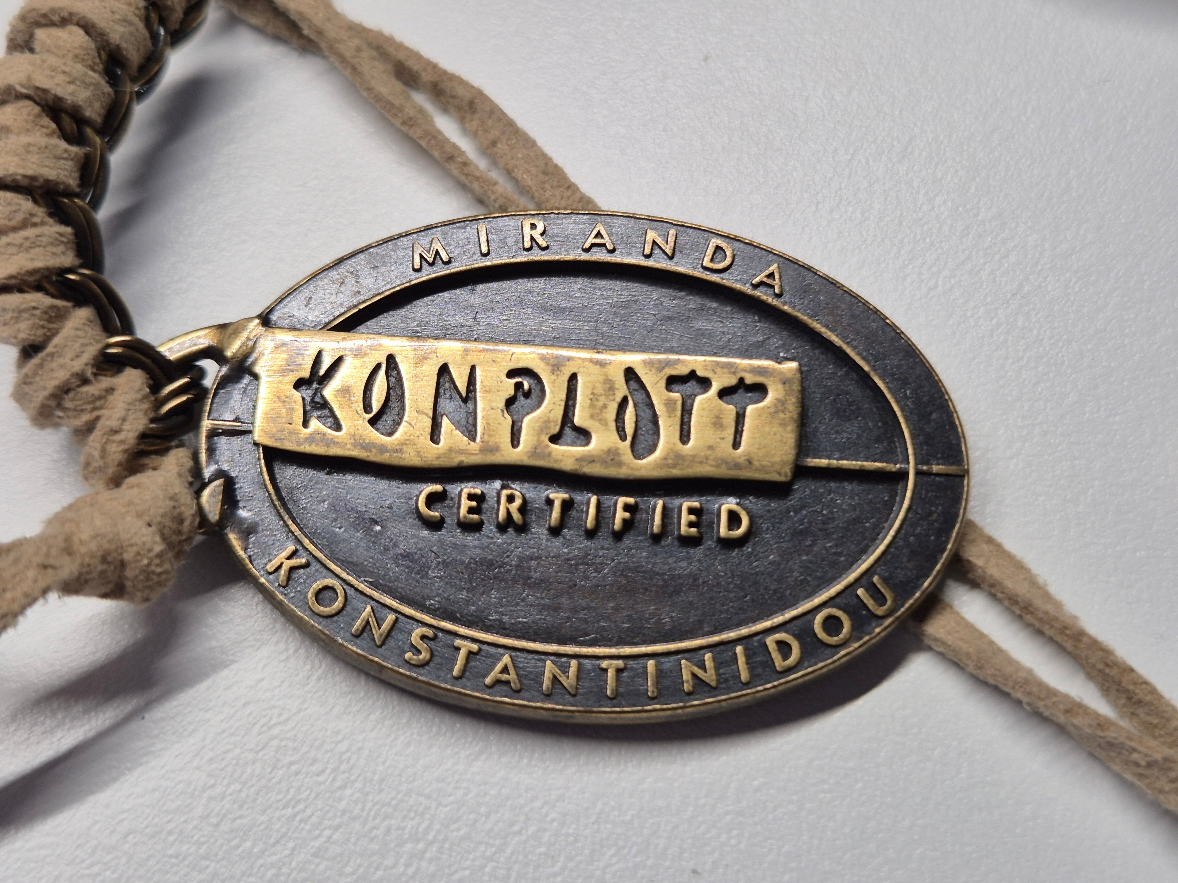Konplott Boho Statementkette 80cm – Naturmaterial, Türkis, sehr guter Zustand