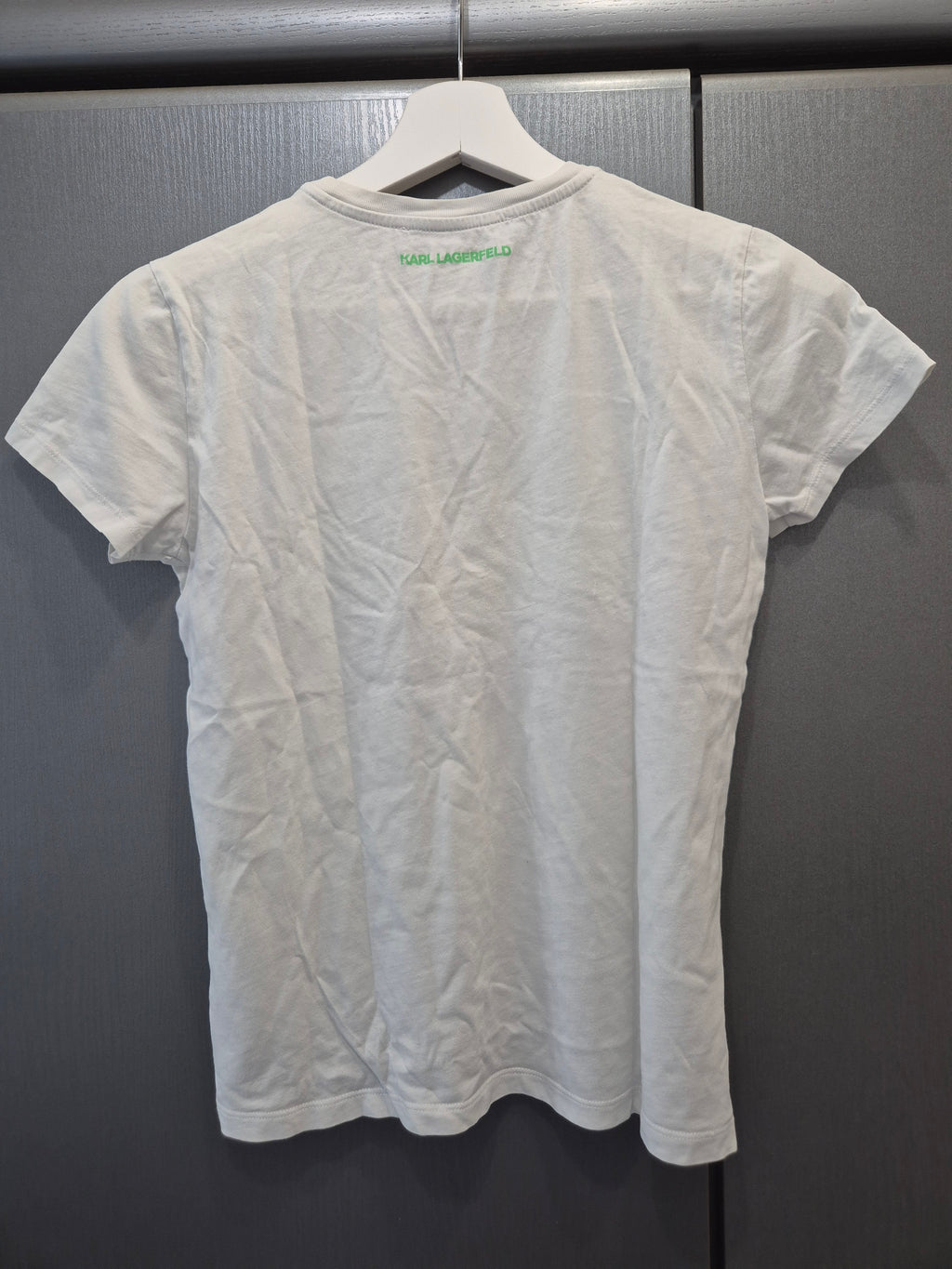 Karl Lagerfeld Karl Logo Tee XS Weiß Neon Grün Guter Zustand