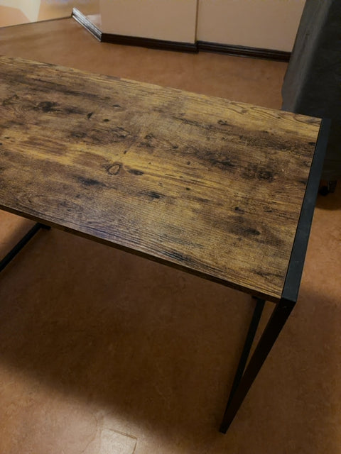 VASAGLE Industrial Desk | 100×60 cm | Rustic Brown/Black | Like New