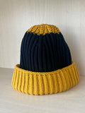 Zara Colour-Block Beanie M Acryl Blau/Gelb Gut