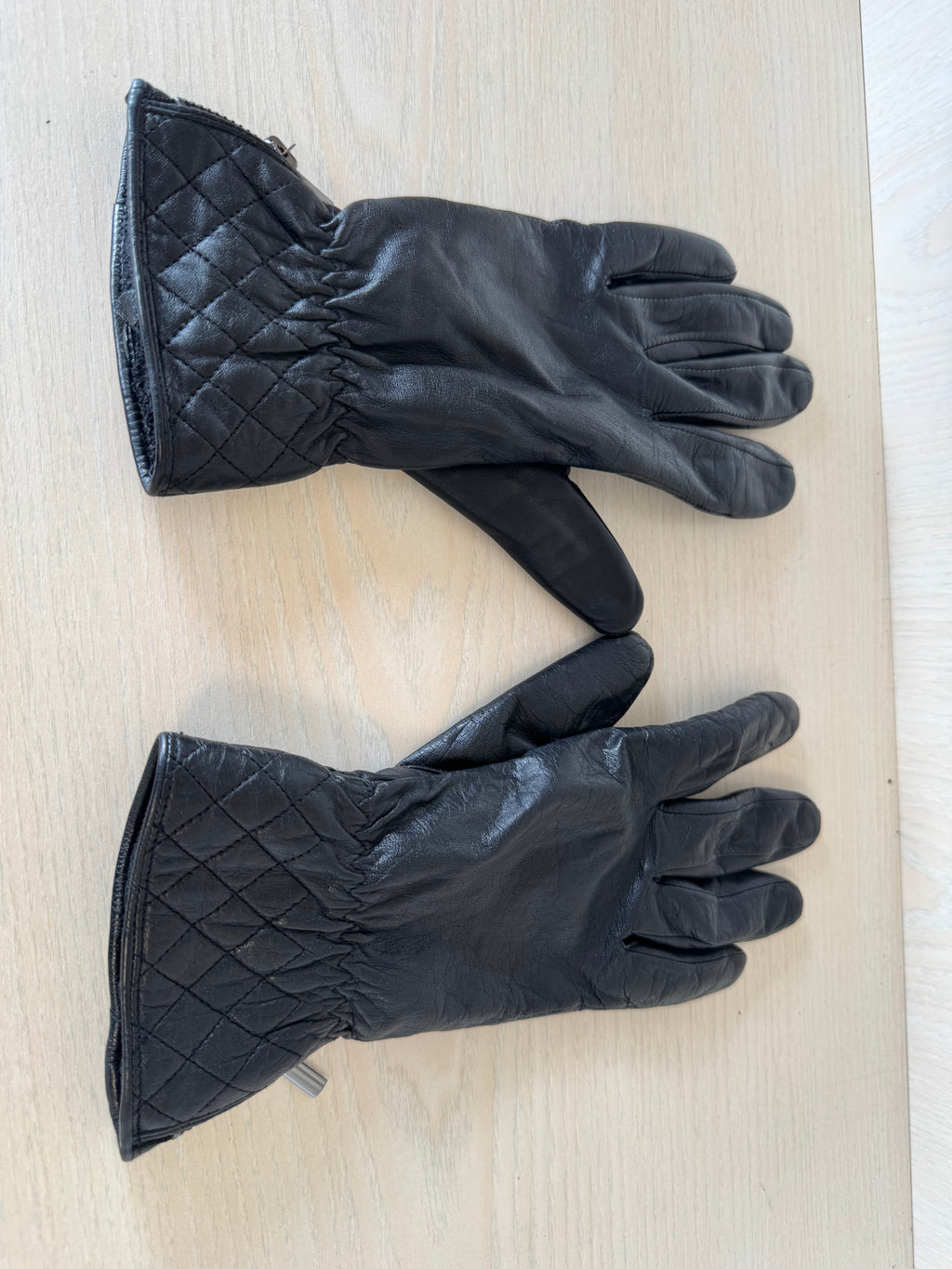 TCM Damen Lederhandschuhe Gr. 8 – Lammnappa, Steppmanschette, Wie Neu