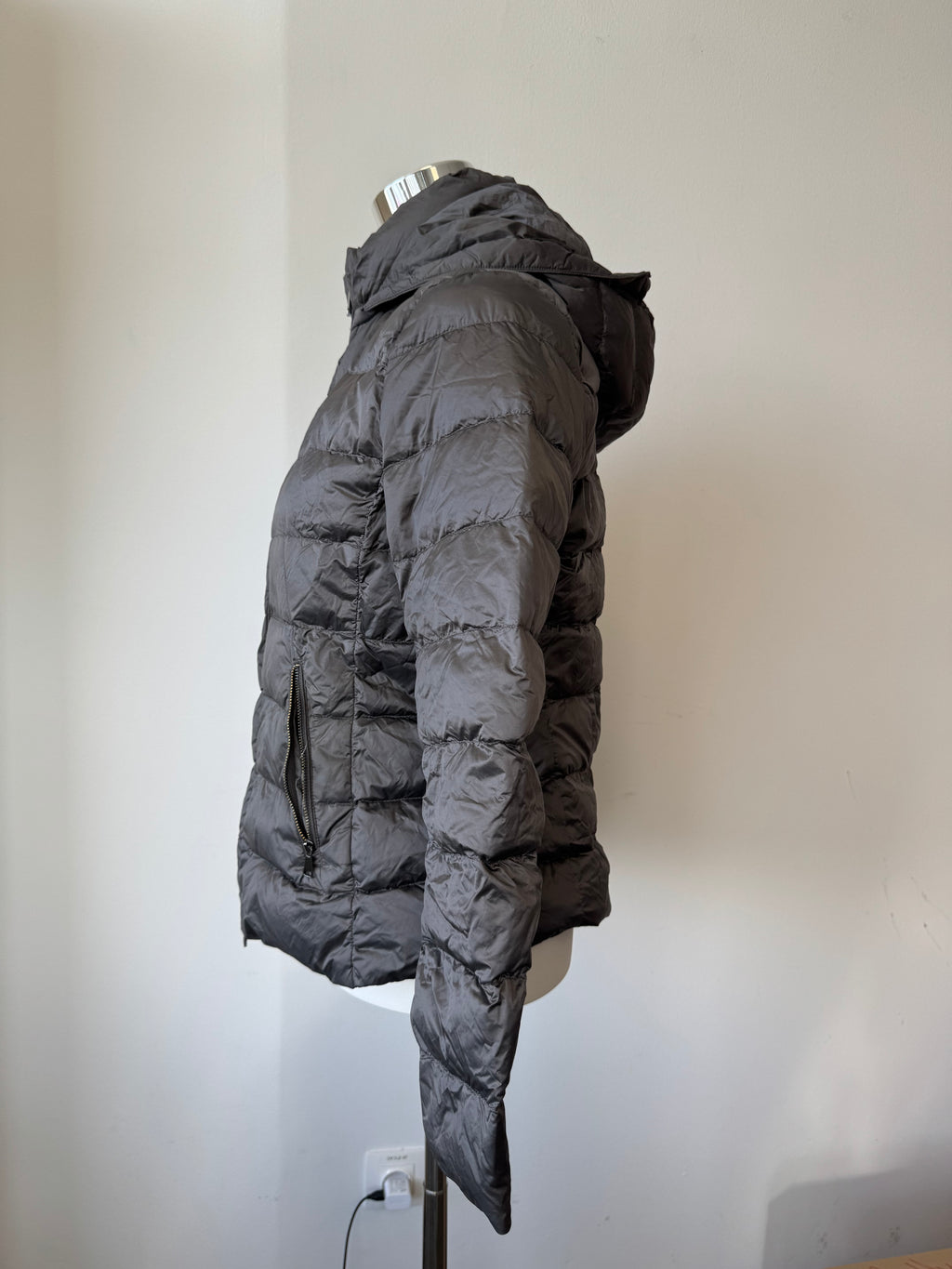 Massimo Dutti Feather-Down Jacket | Size L | Gray | Good Condition