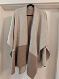 C&A Reversible Wrap / Poncho – Grey & Taupe – One Size – Very Good
