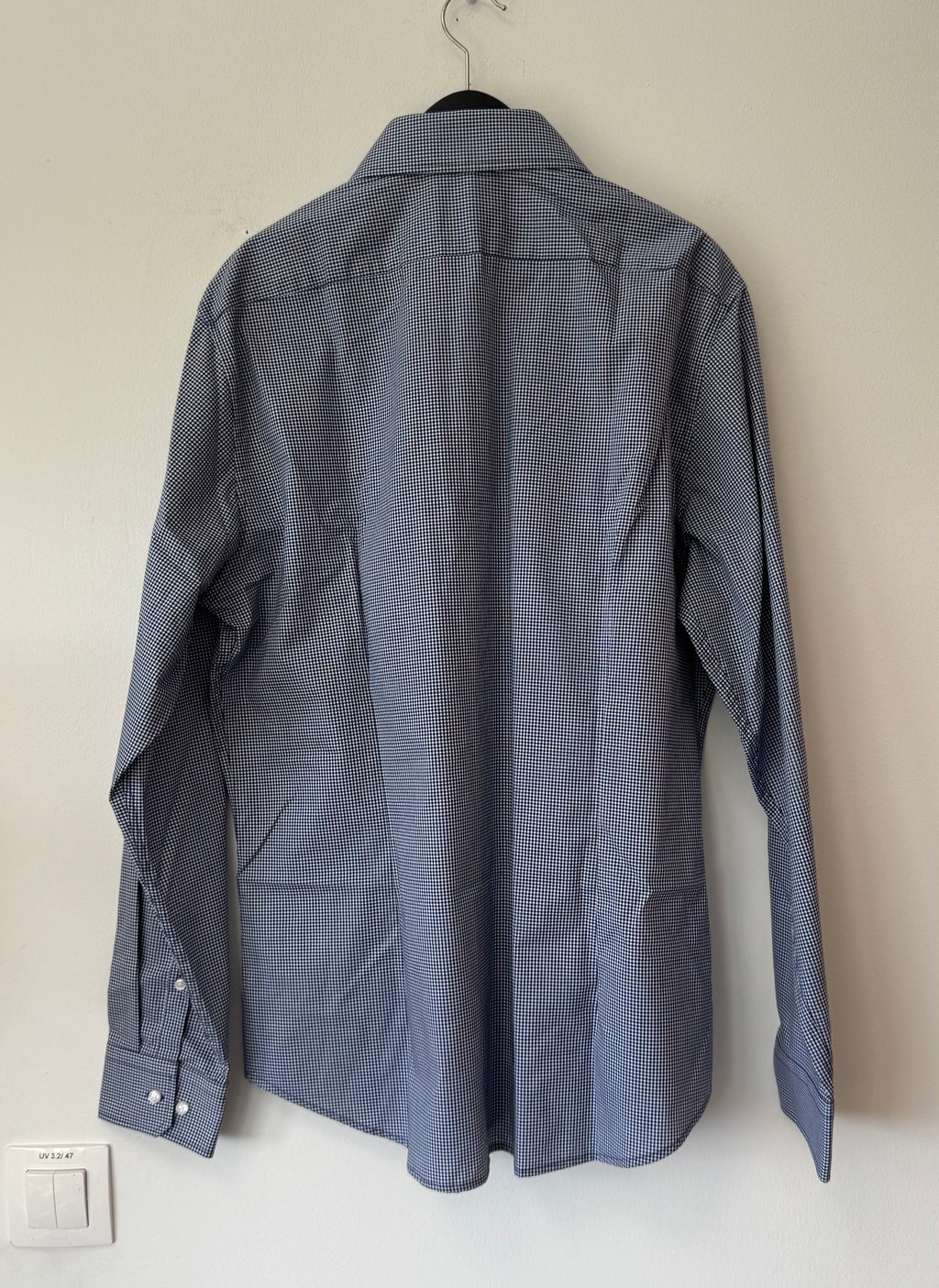 Seidensticker Tailored Shirt – Blue-White Check, Size 42, Very Good Condition
