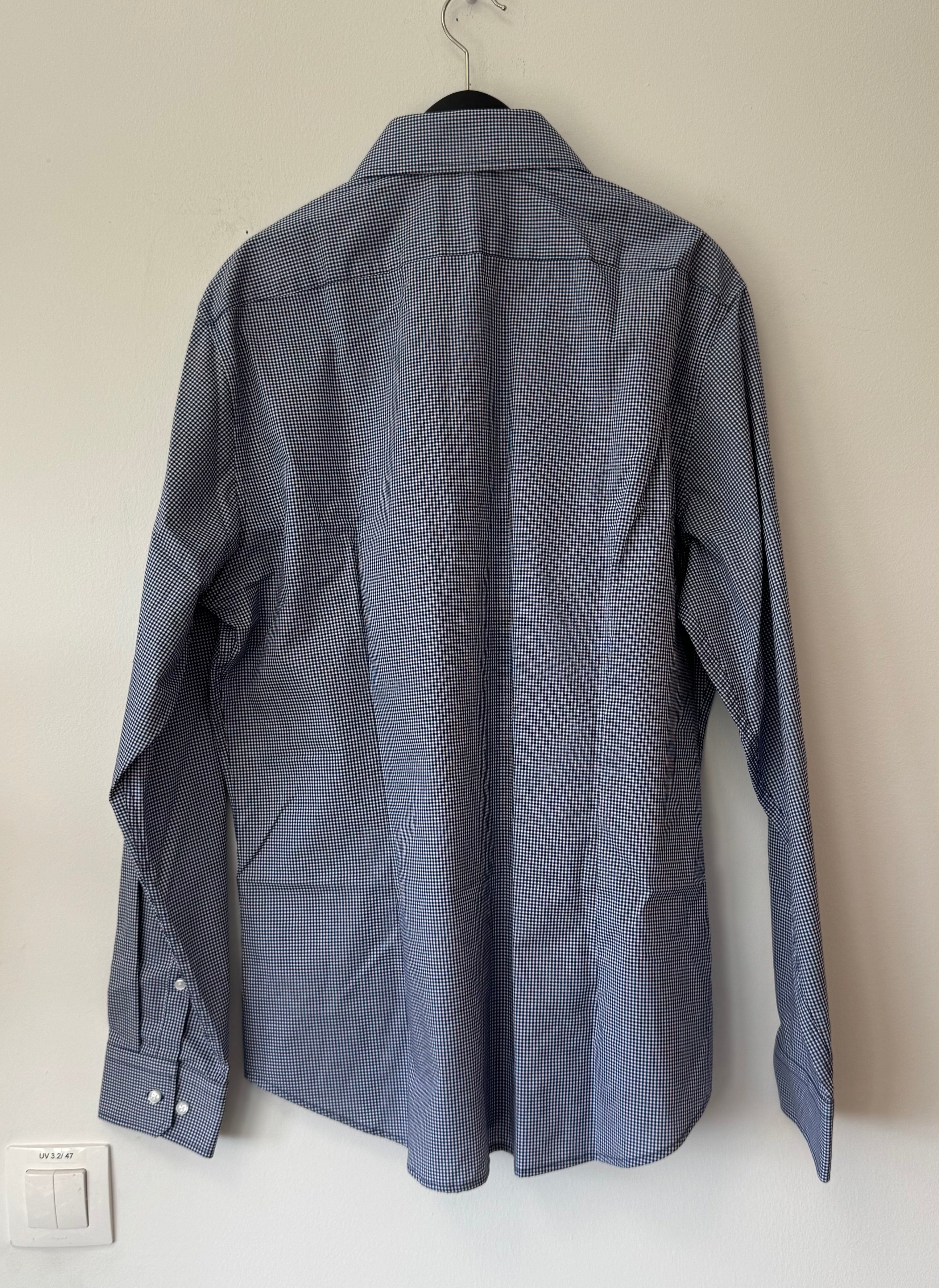 Seidensticker Tailored Shirt – Blue-White Check, Size 42, Very Good Condition