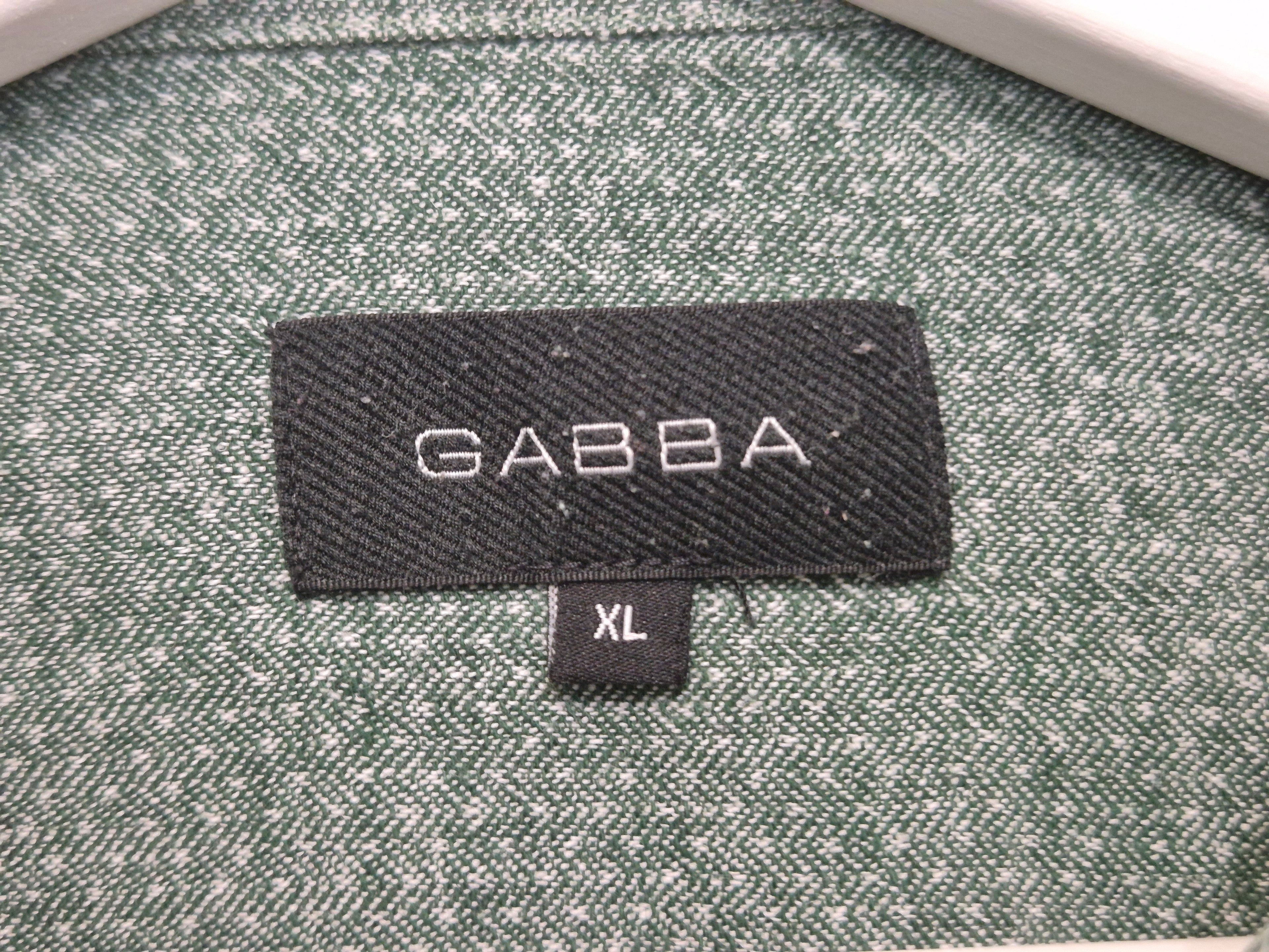 Gabba Herringbone Shirt Green XL Alpaca Wool Blend Good Condition