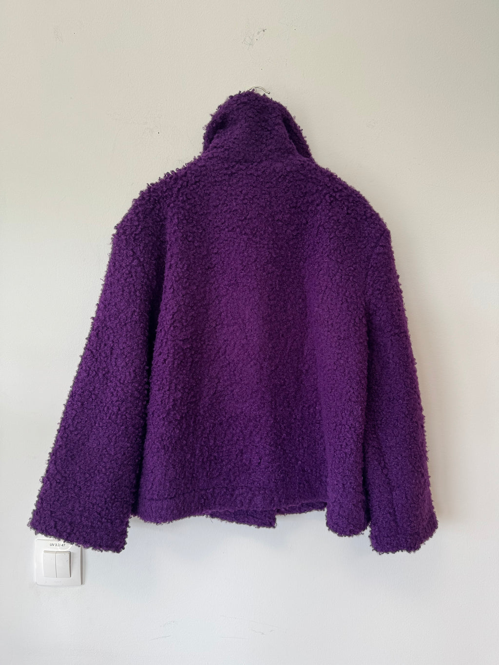 Purple Bouclé Overcoat by Zeta Otto Studio, Size M, Like New