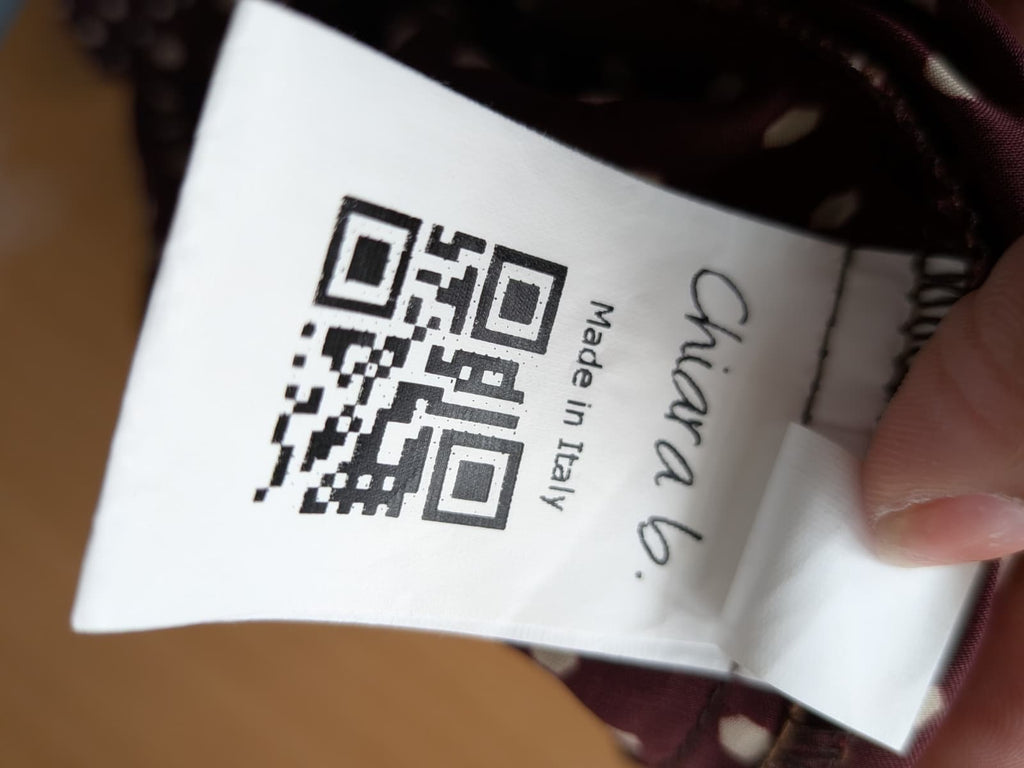 Chiara B. Mini Kleid M – Bordeaux, Punkte, Schleifenärmel, Guter Zustand