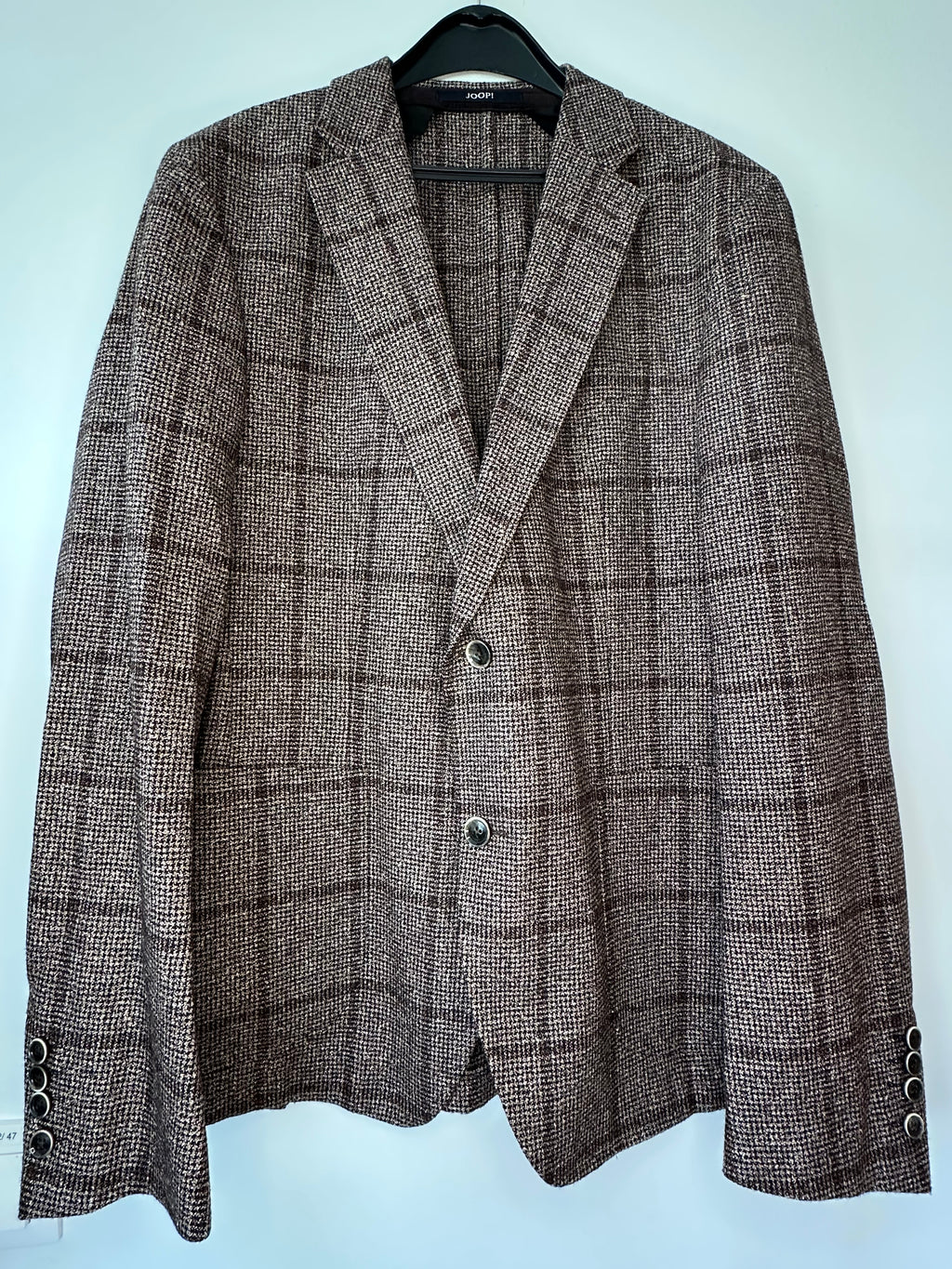 JOOP! Slim Fit Wool Blazer – Brown Plaid – Size 54 – Like New