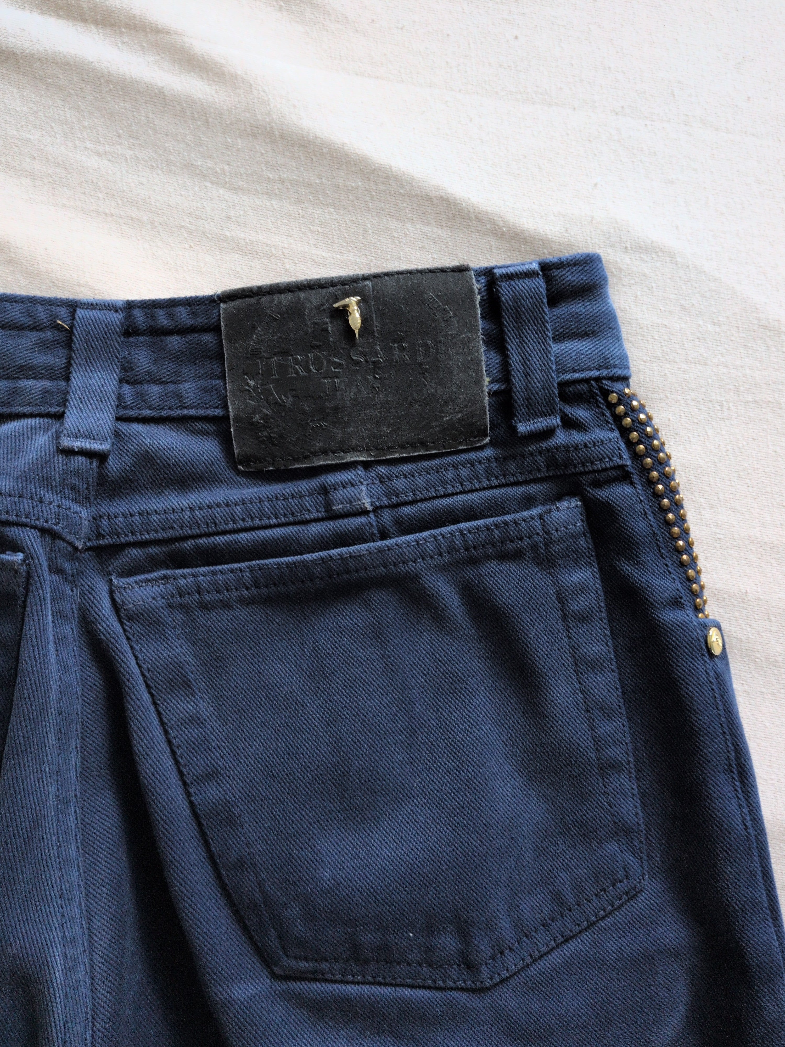 Trussardi High-Waist Jeans | Dunkelblau | Vintage | Größe 33 | Gebraucht