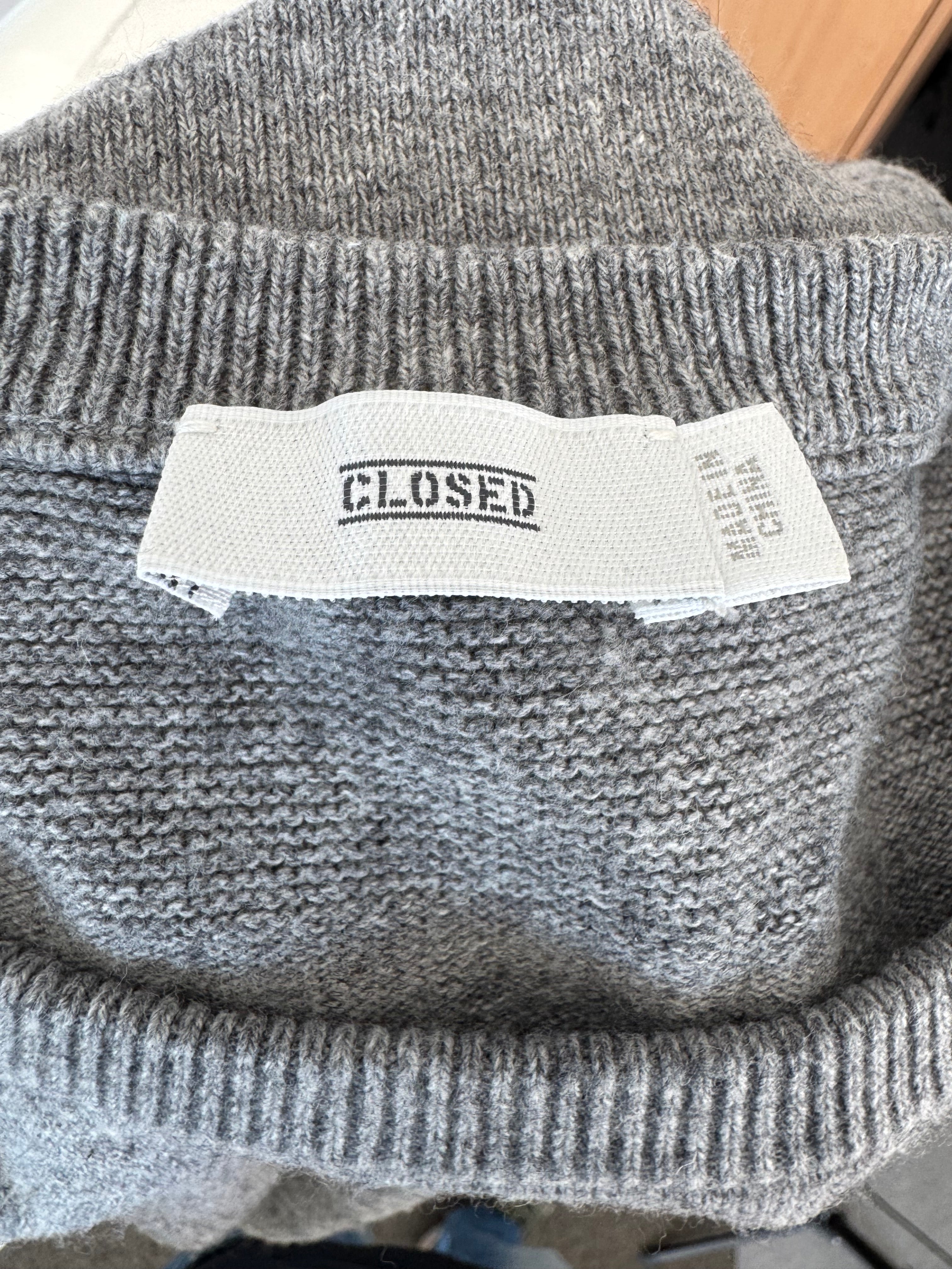 Closed cashmere blend crew-neck sweater grey melange M good condition
