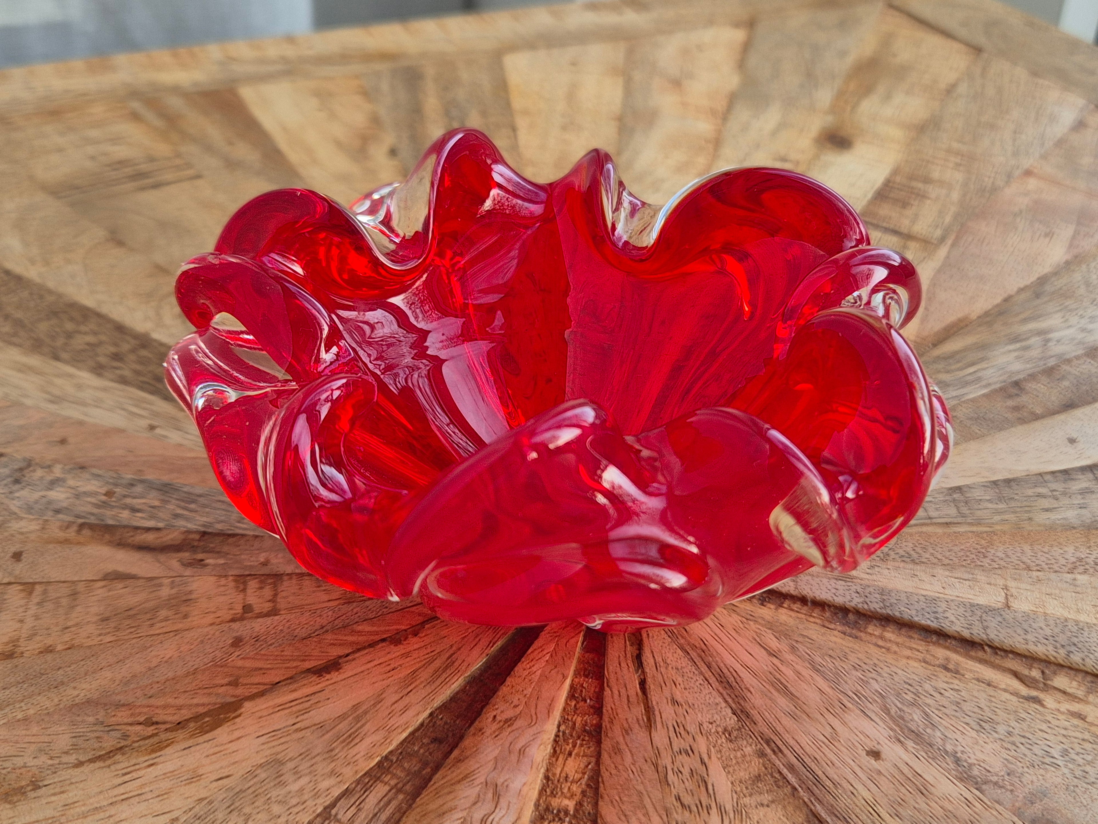 Murano Glass Bowl | Ruby Red | Vetreria Artistica Veneziana | Labeled | 12cm