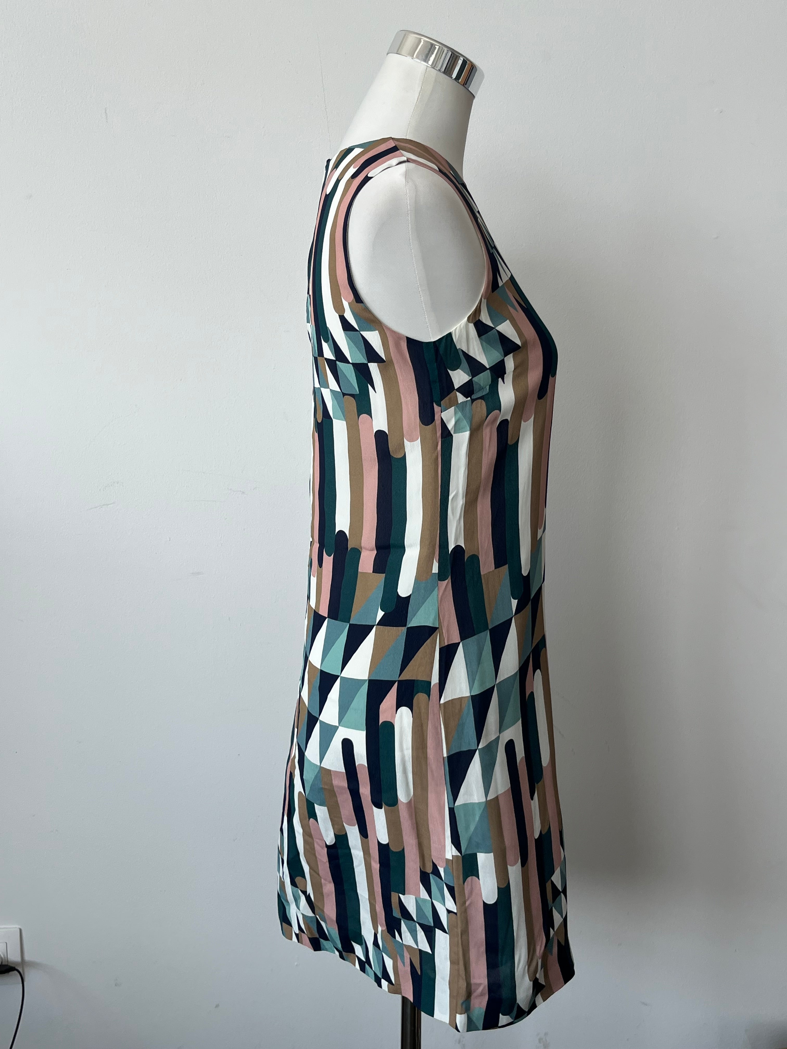 M Missoni Geometric Print Kleid Viskose Multicolor IT38 XS Wie Neu