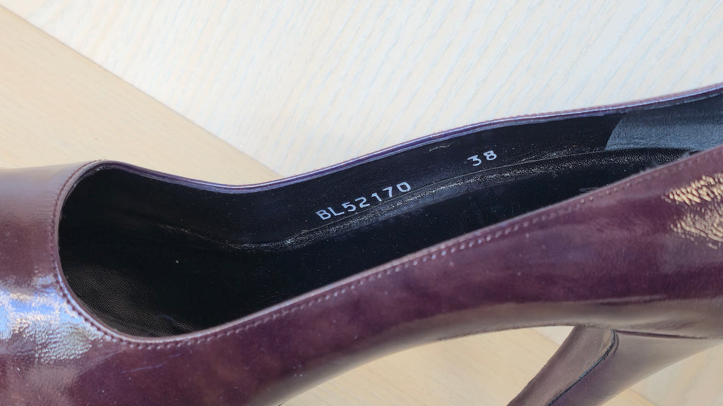 Stuart Weitzman Fever Pumps – Patent Leather, Burgundy, Size 38, Good Condition
