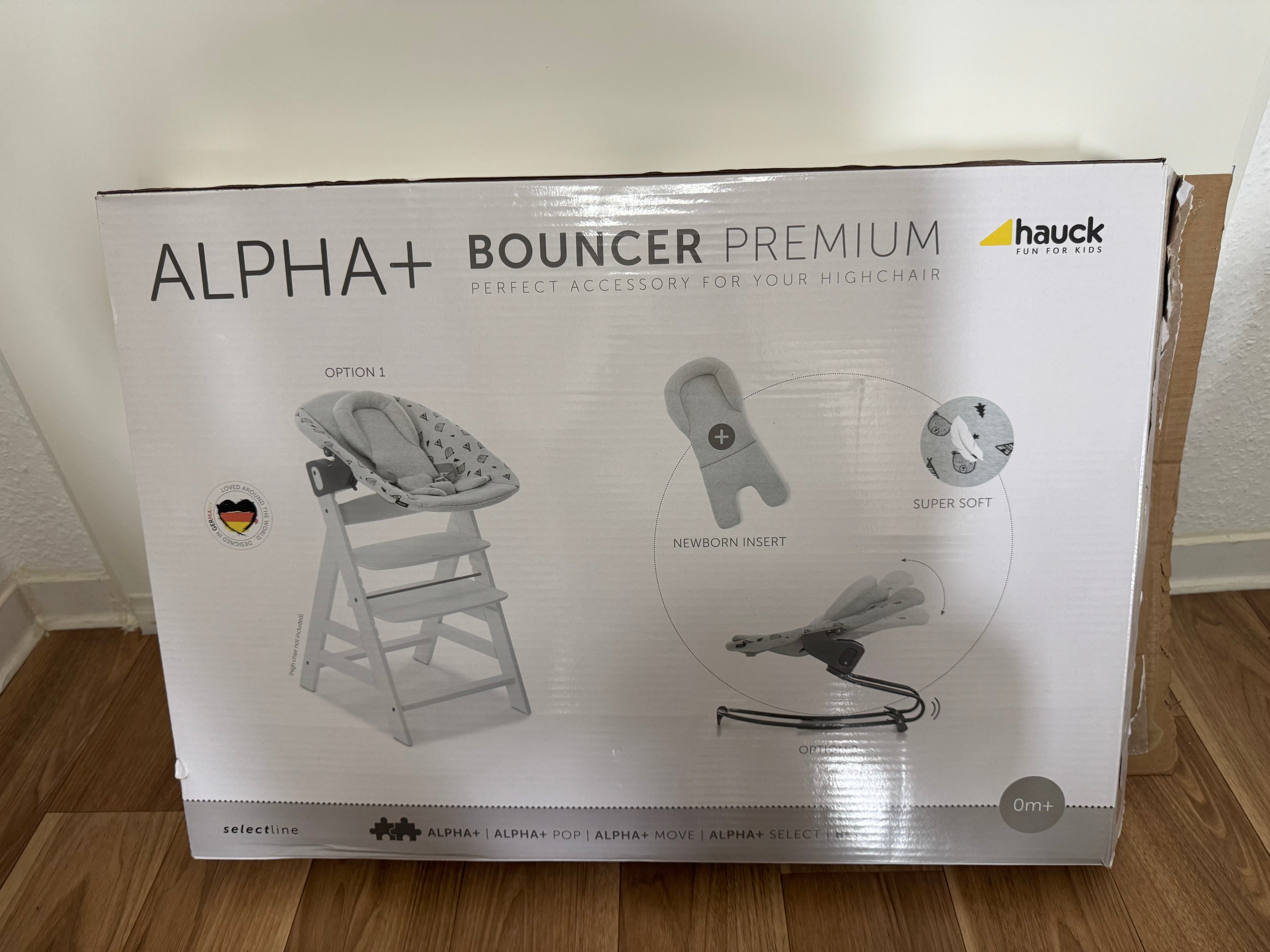 Hauck Alpha Bouncer Premium, Nordic Grey, Very Good, Boxed