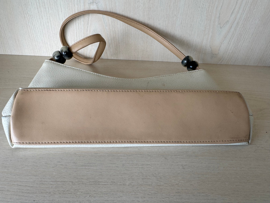 M.C Schultertasche – Synthetikleder, Elfenbein, Mittel, Gebraucht