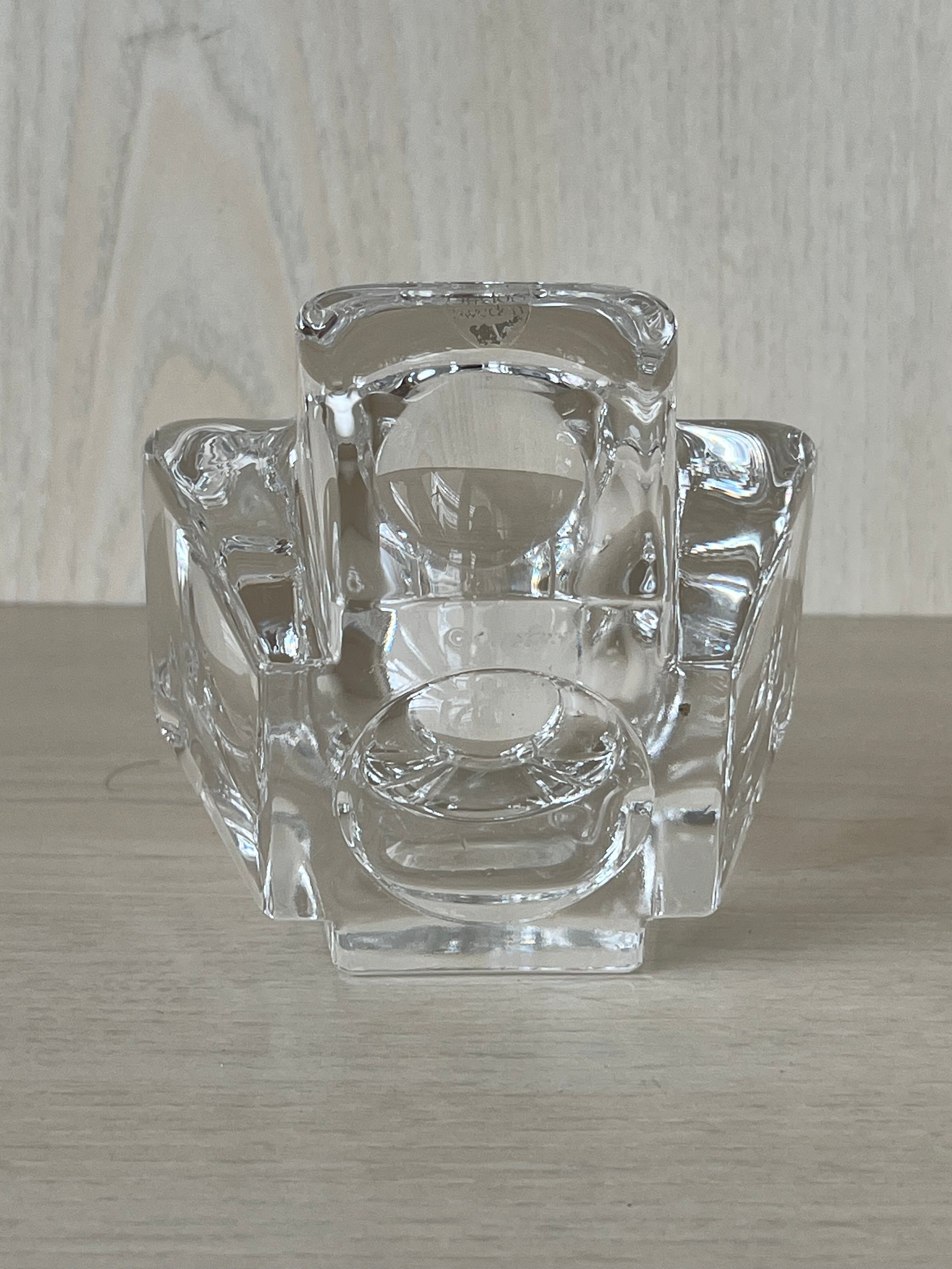 Orrefors Max Kristall Windlicht | 9,5 cm | Klar | Sehr guter Zustand