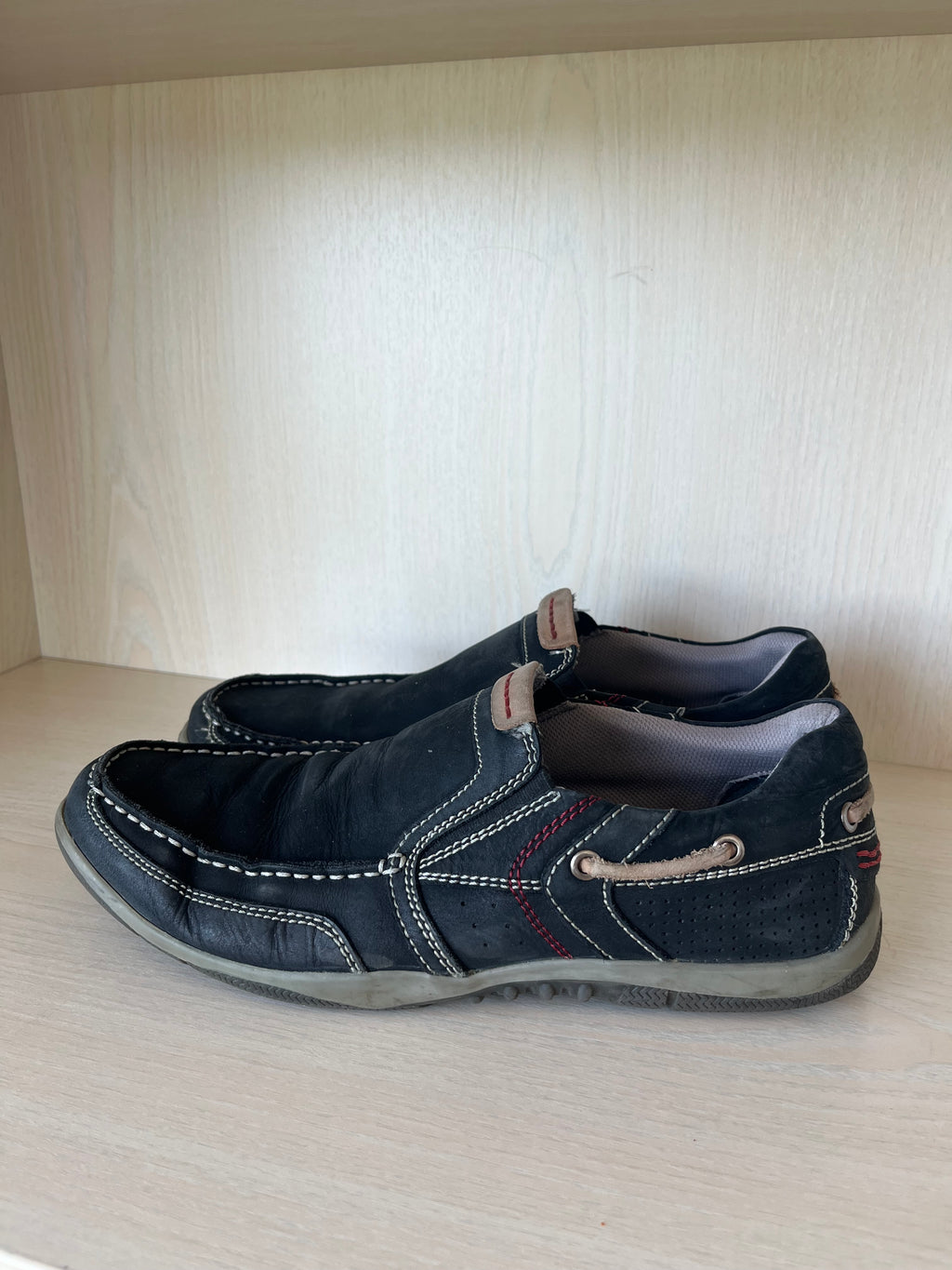 C. Comberti Men’s Navy Leather Slip-On Loafers EU 44 Good Condition
