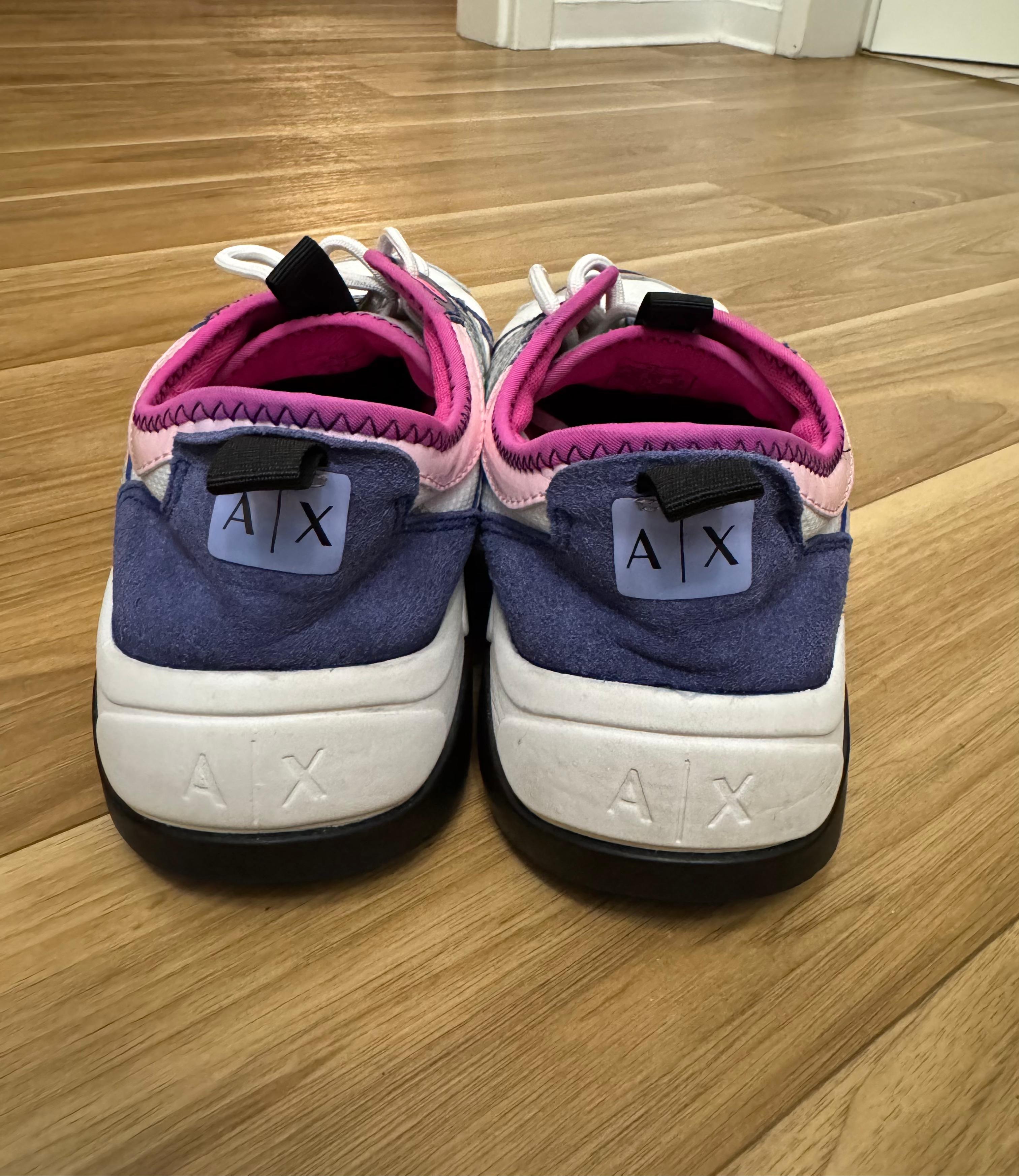 Armani Exchange Chunky Low-Top Sneakers EU 39 White/Blue/Pink – Very Good